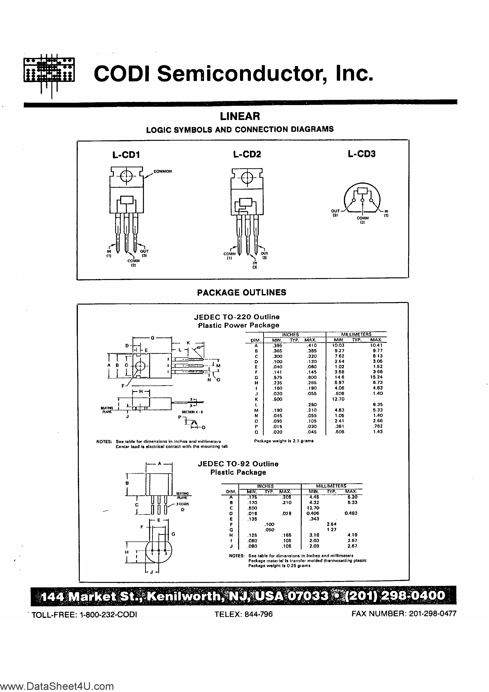 Datasheet 78M08 - LINEAR INTEGRATED CIRCUITS 3-TERMINAL VOLATGE REGULATORS page 1