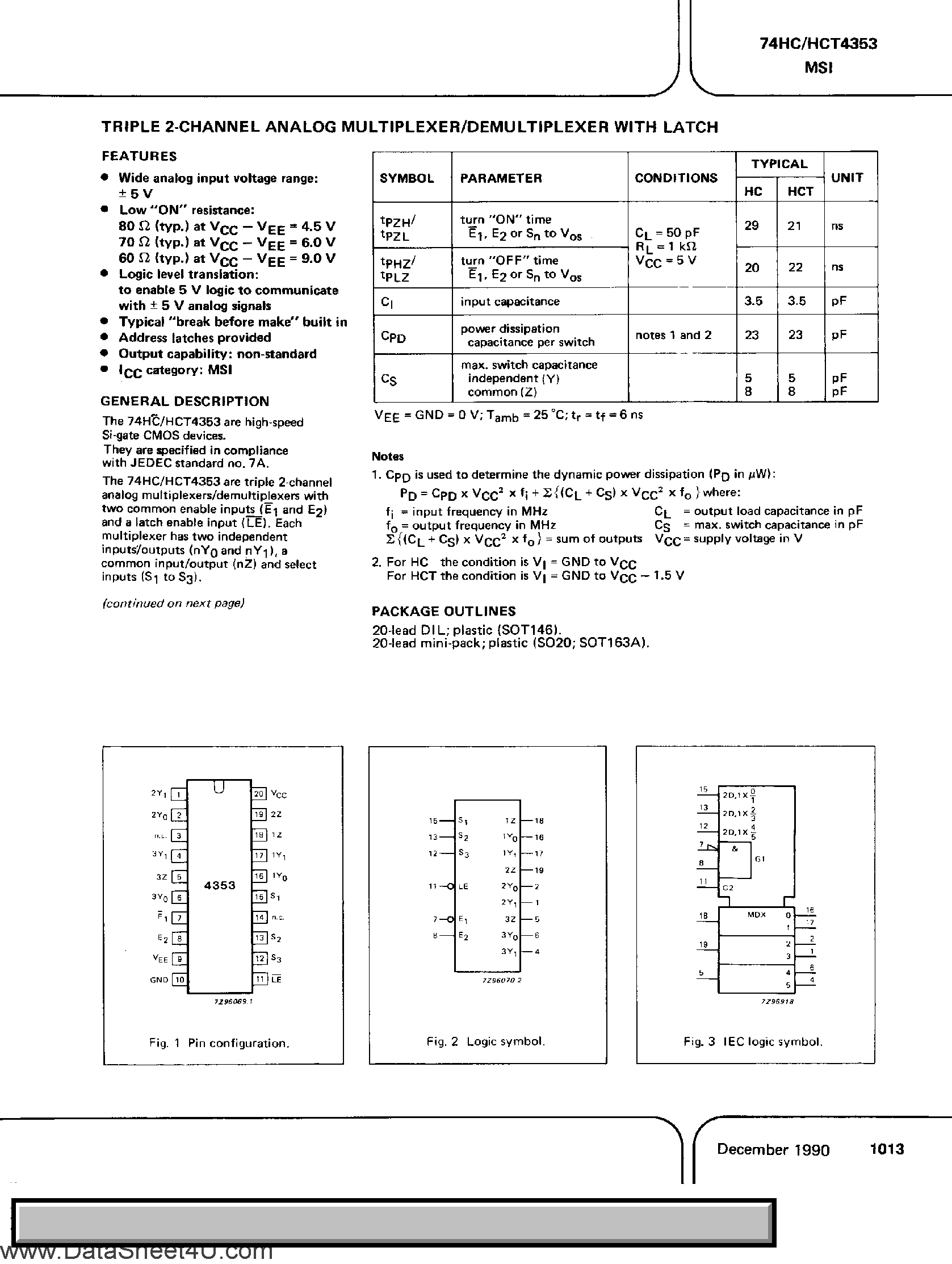 Даташит на микросхему PC74HCT4016 страница 1 Даташит PC74HCT4016 - Quad Bilateral Switches страница 1
