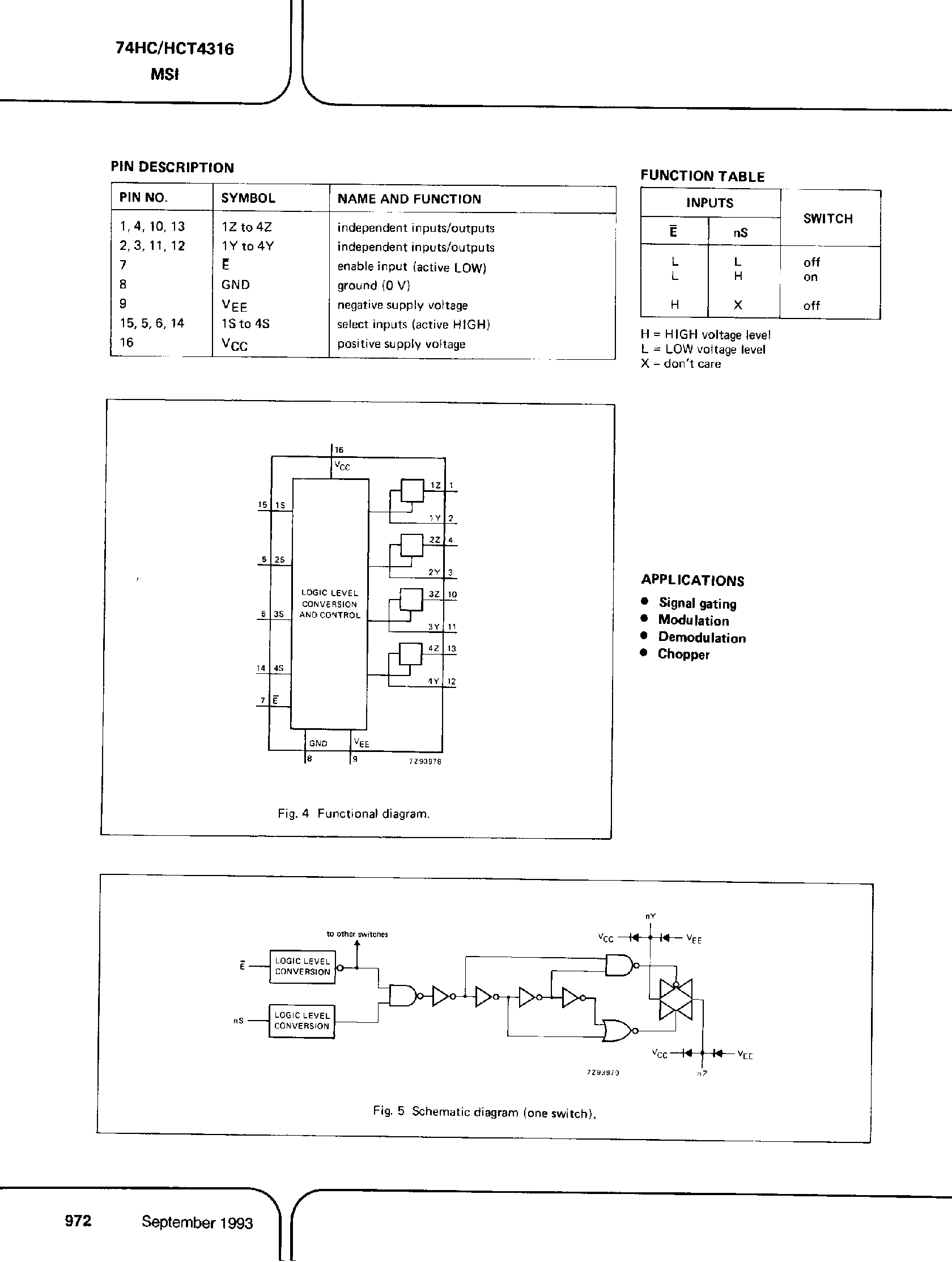 Даташит PC74HC4316 - (It is accurate) Quad Bilateral Switches страница 2