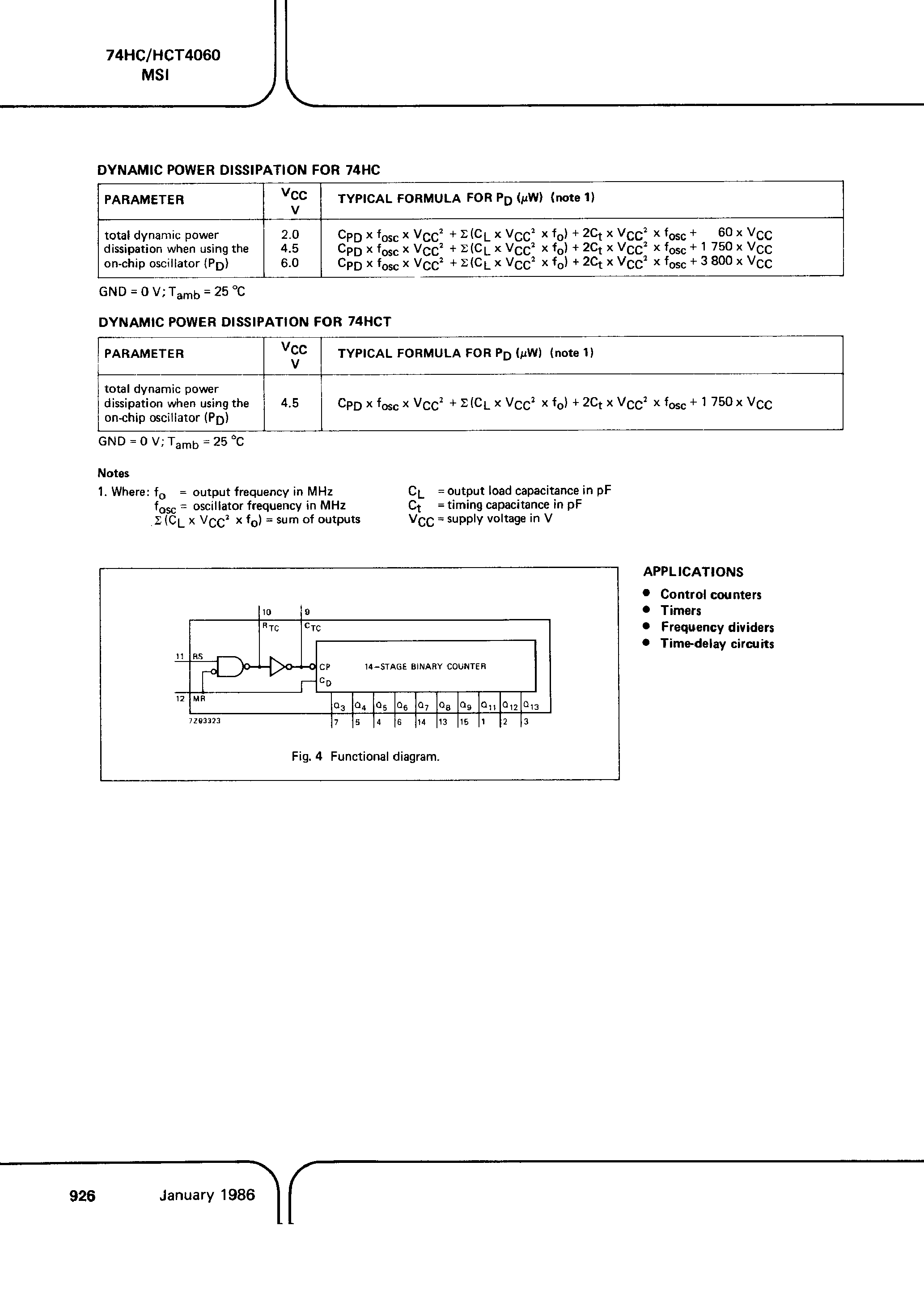 Datasheet PC74HC4060 - (It is accurate) 14-Stage Binary Ripple Counter page 2
