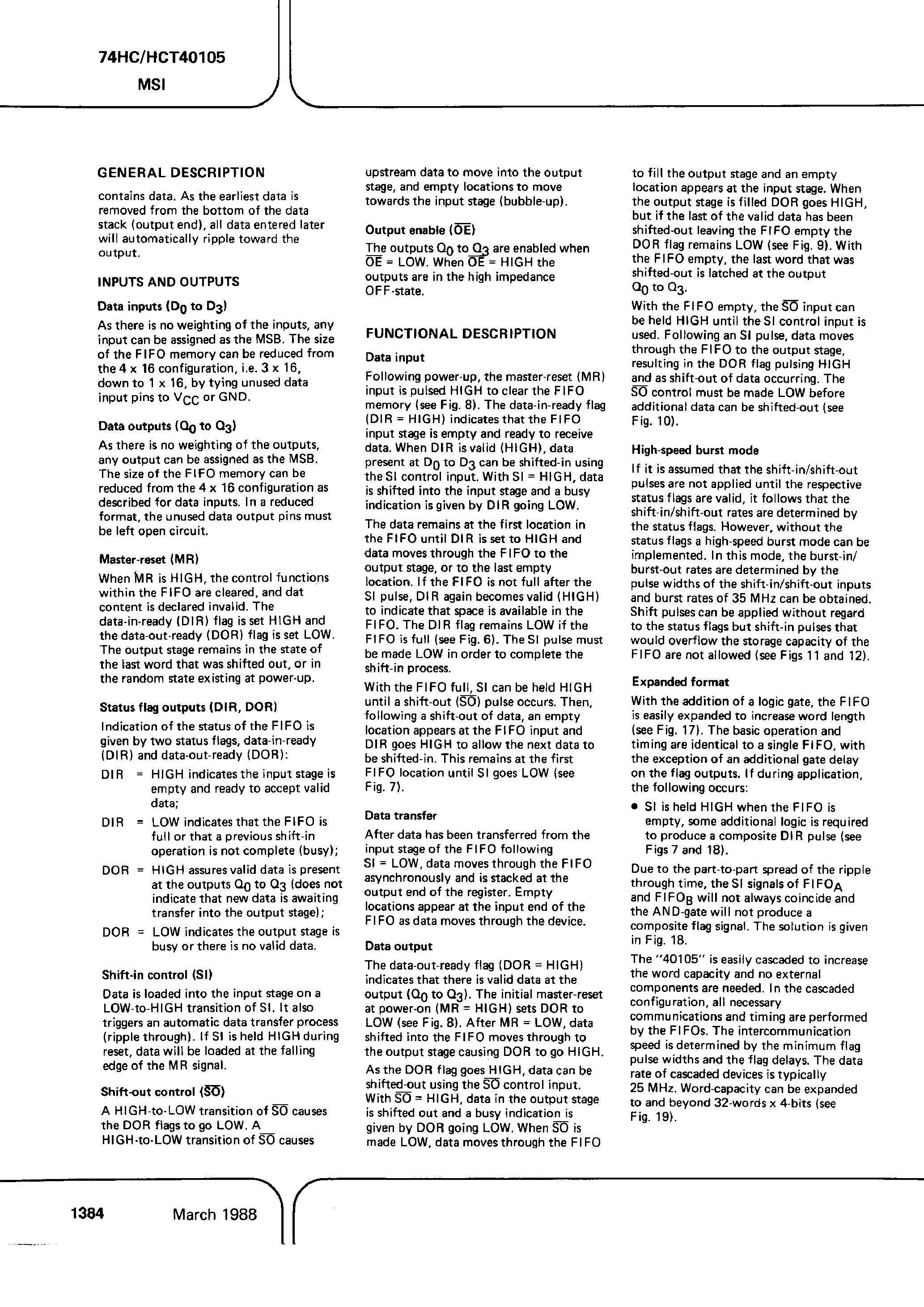 Datasheet PC74HC40105 page 2 Datasheet PC74HC40105 - (It is accurate) 4-Bit X 16-Word FIFO Register page 2
