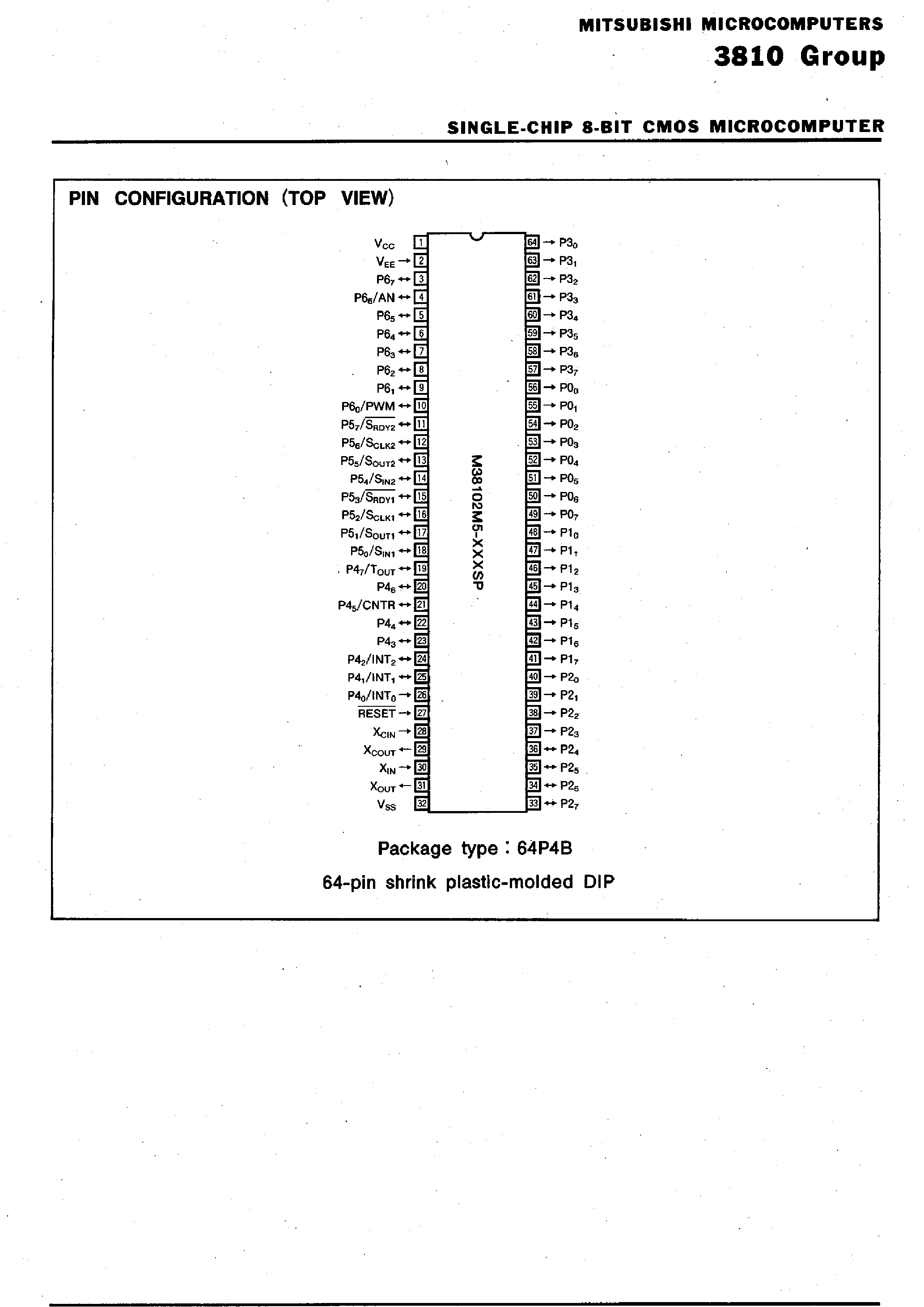Datasheet M38102M4-xxx - (M38102Mx-xxx) Single-Chip 8-Bit CMOS Microcomputer page 2