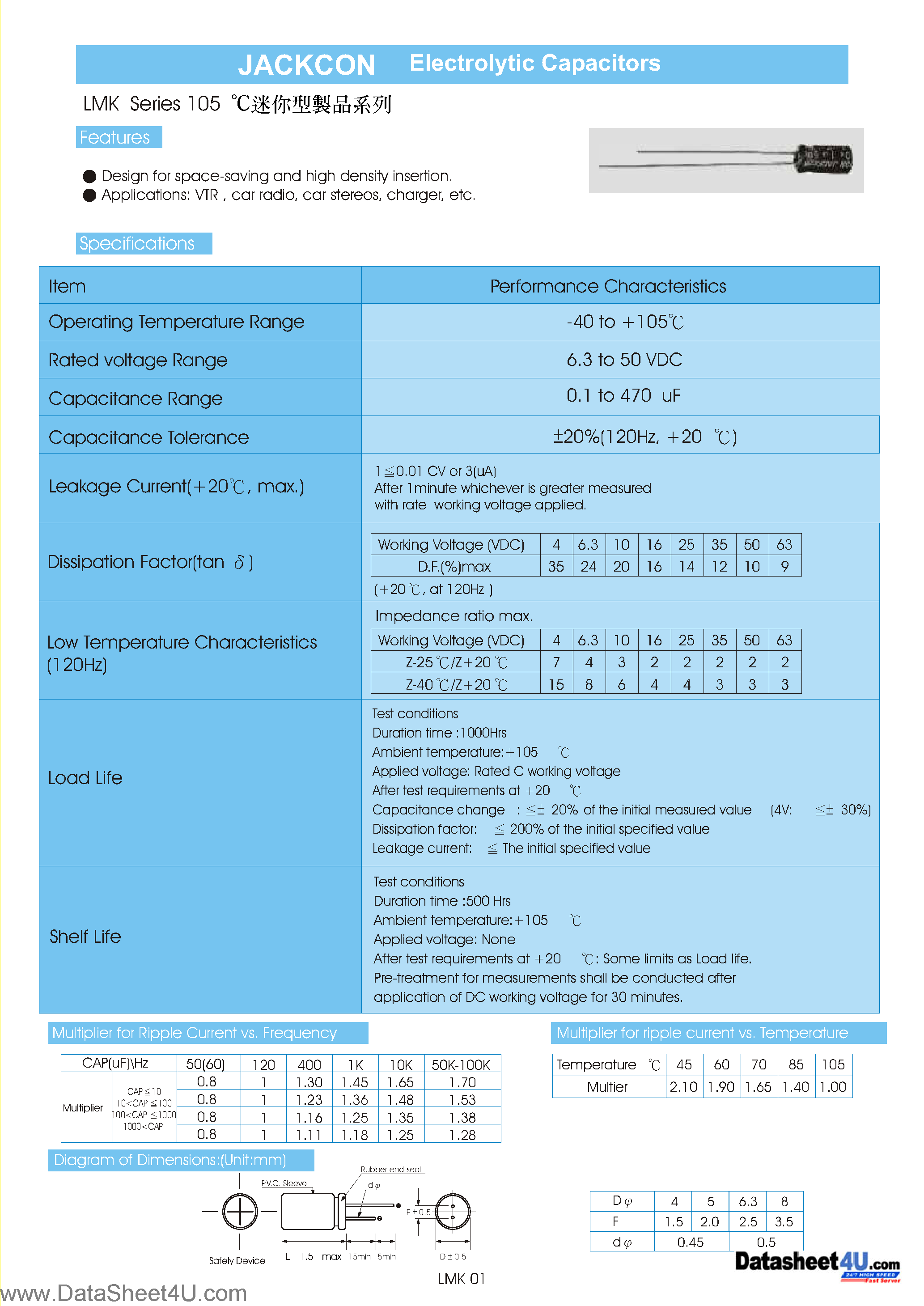 Datasheet EC2216HBPxxxx - Electrolytic Capacitors page 1