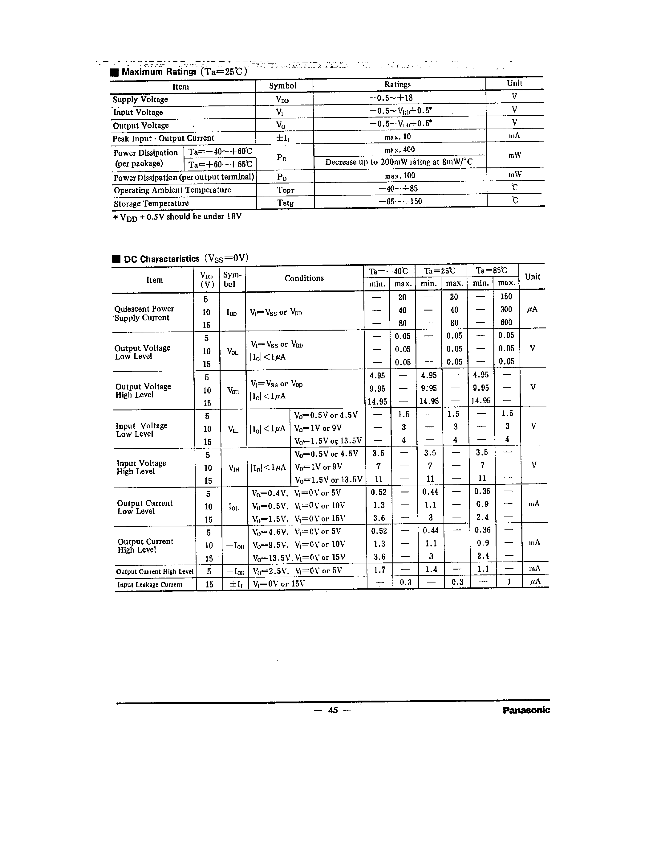 Datasheet MN4008B page 2 Datasheet MN4008B - 4-Bit Full Adders page 2