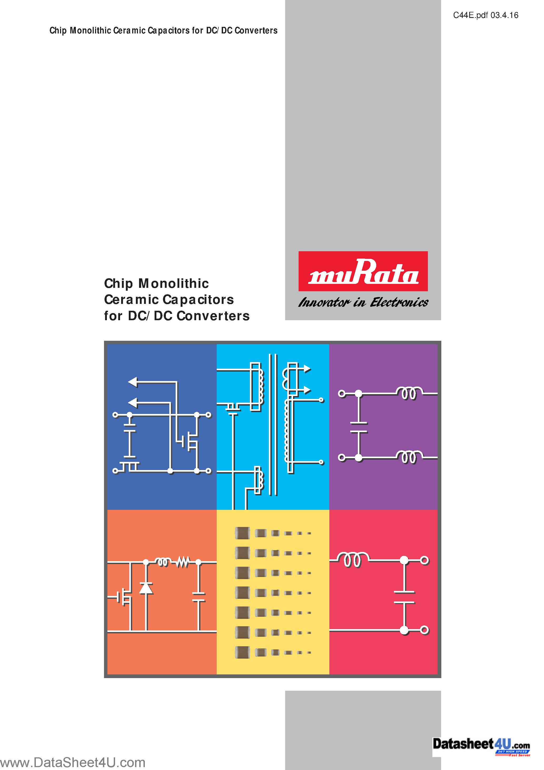 Datasheet GRM188xxxxx - (GRM Series) Chip Monolithic Ceramic Capacitors page 1