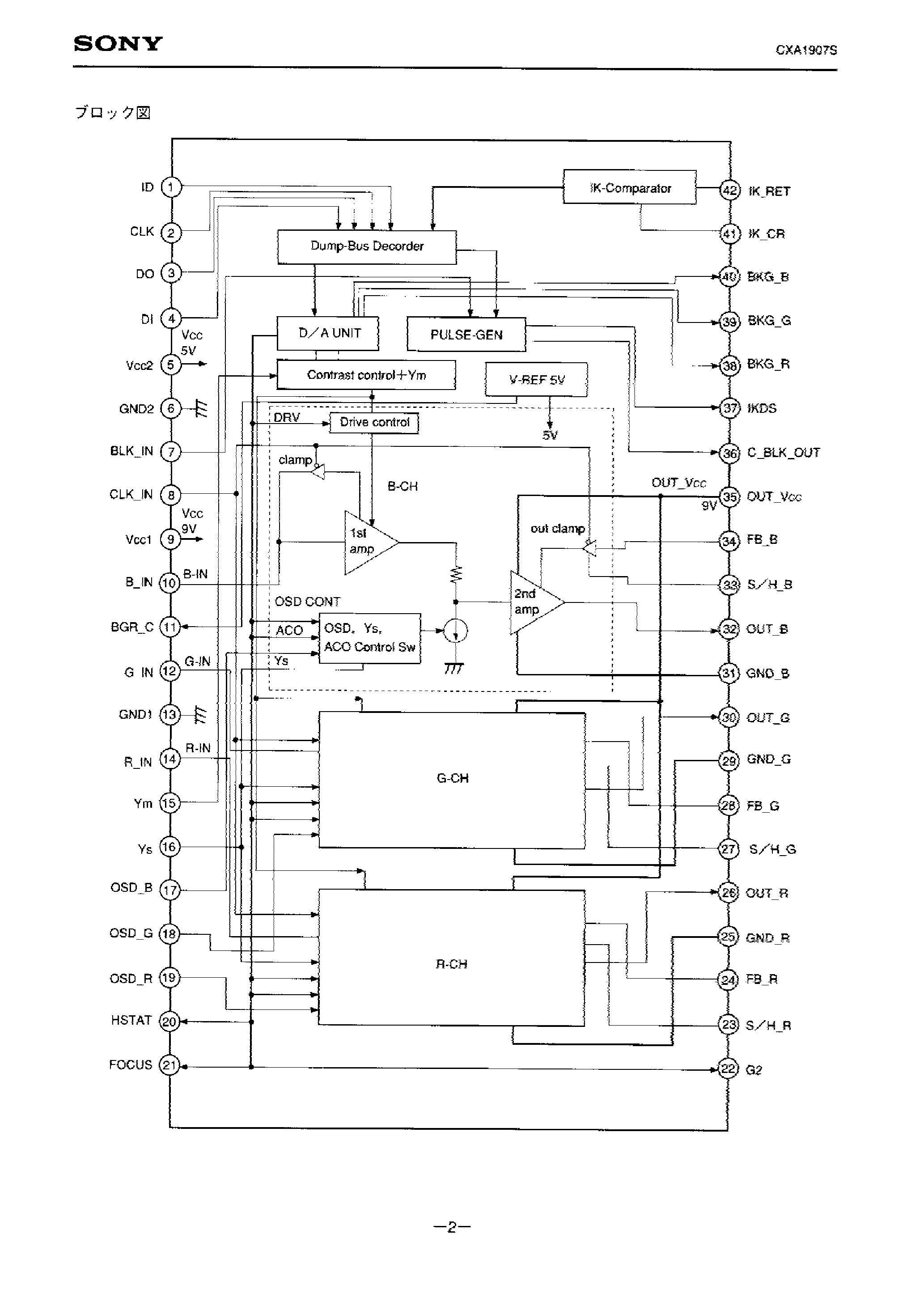 Даташит на микросхему CXA1907S страница 2 Даташит CXA1907S - CXA1907S Japanese страница 2