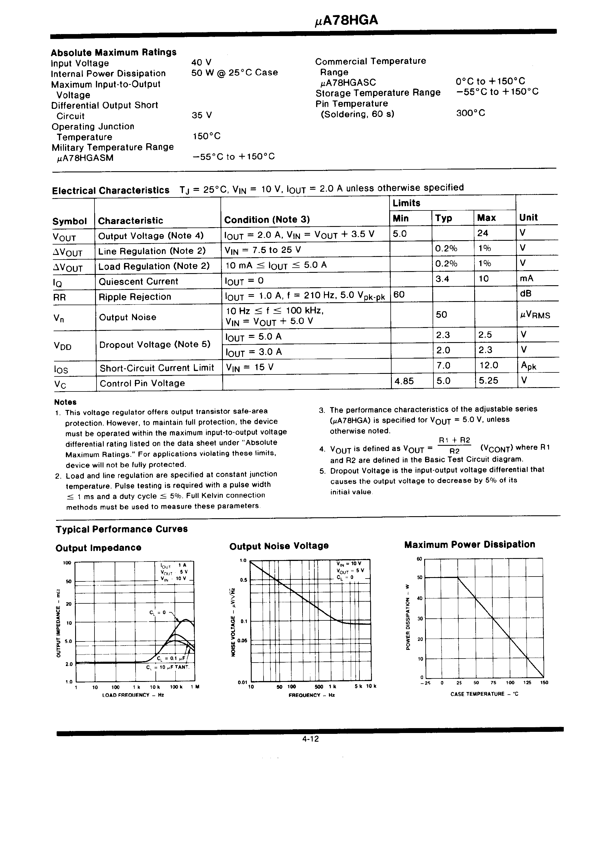 Datasheet 78HGKC - Positive Adjustable 5-Amp Voltage Regulator page 2