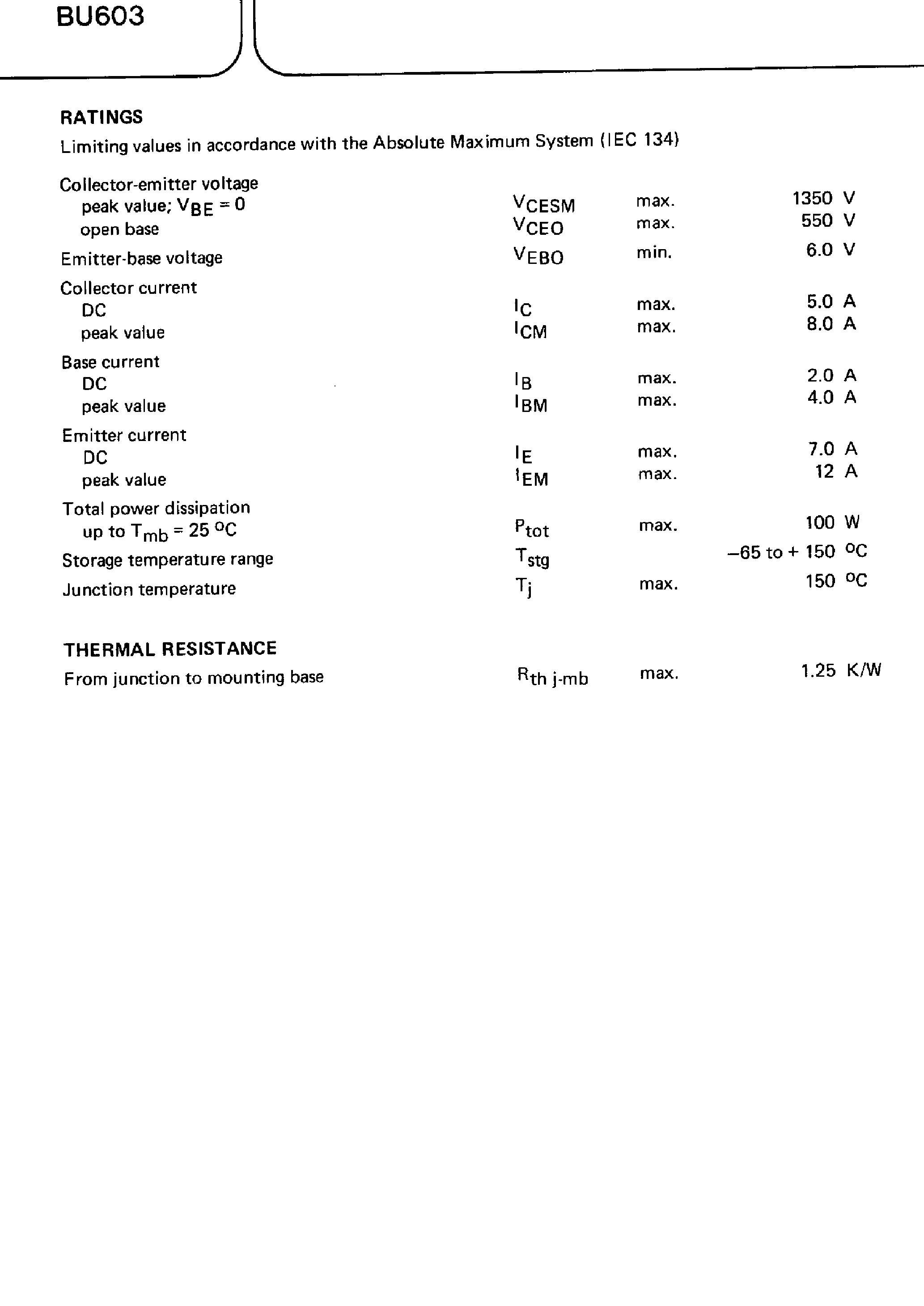 Даташит BU603 - Silicon Diffused Power Transistors страница 2