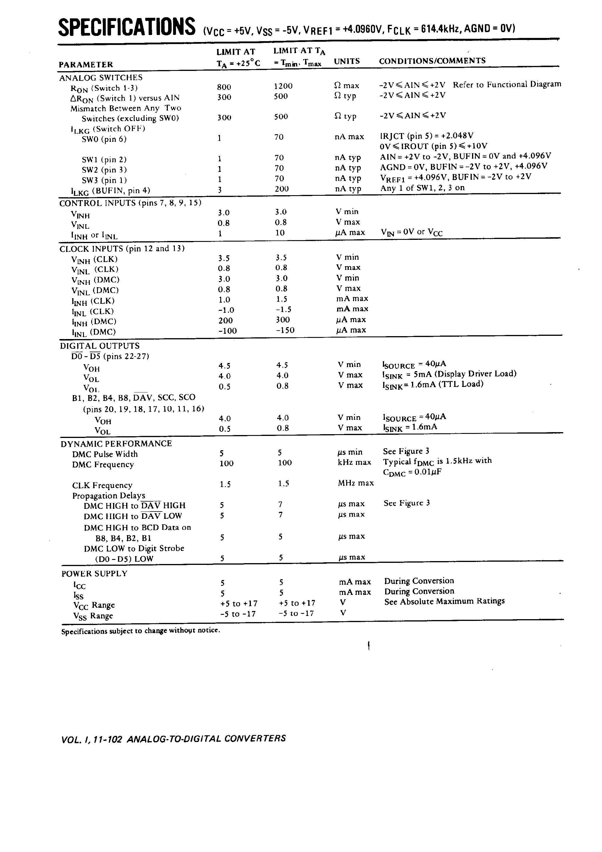 Datasheet AD7555 - CMOS Digit ADC Subsystem page 2