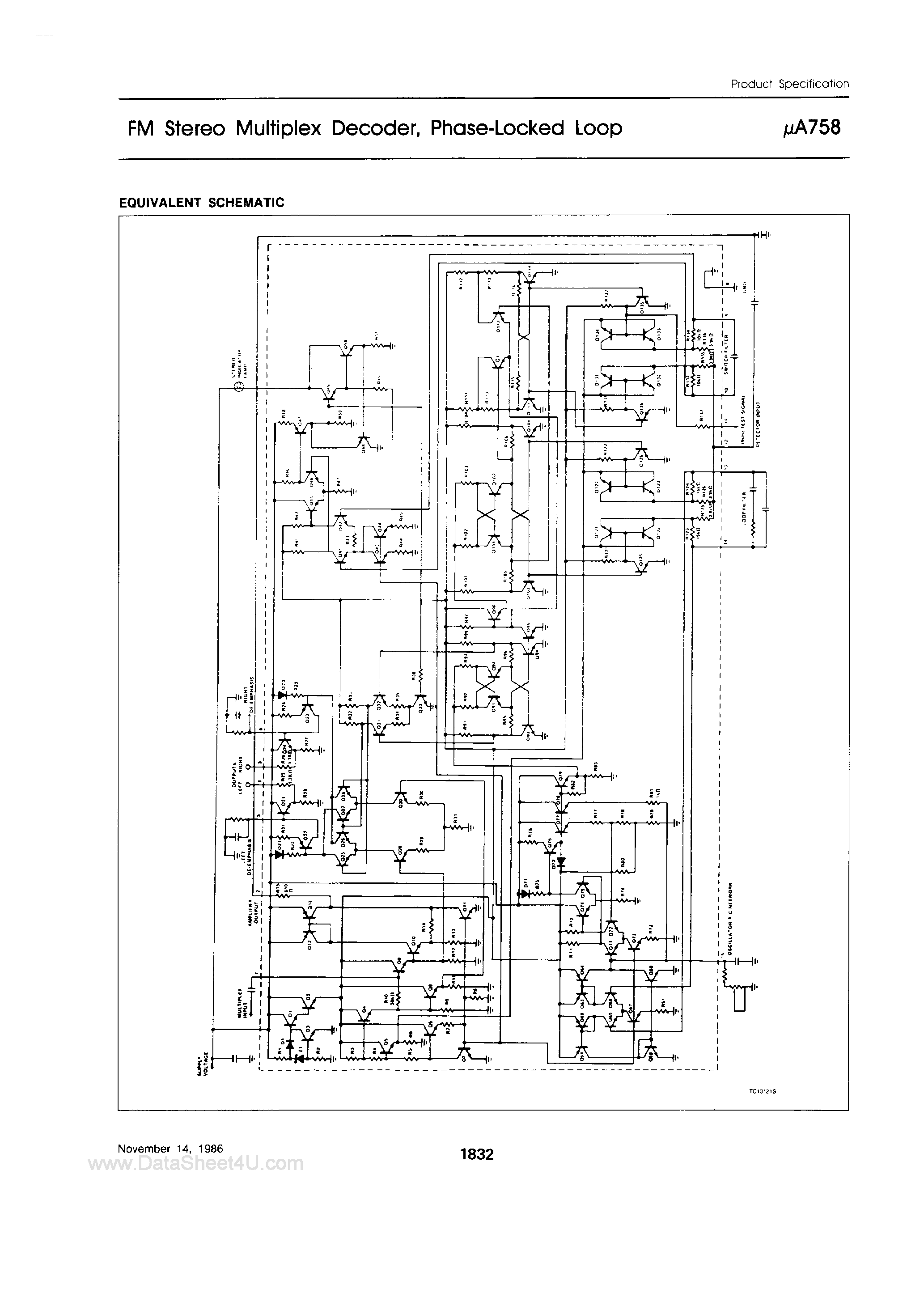 Даташит UA758 - FM Stereo Multiplex Decoder страница 2