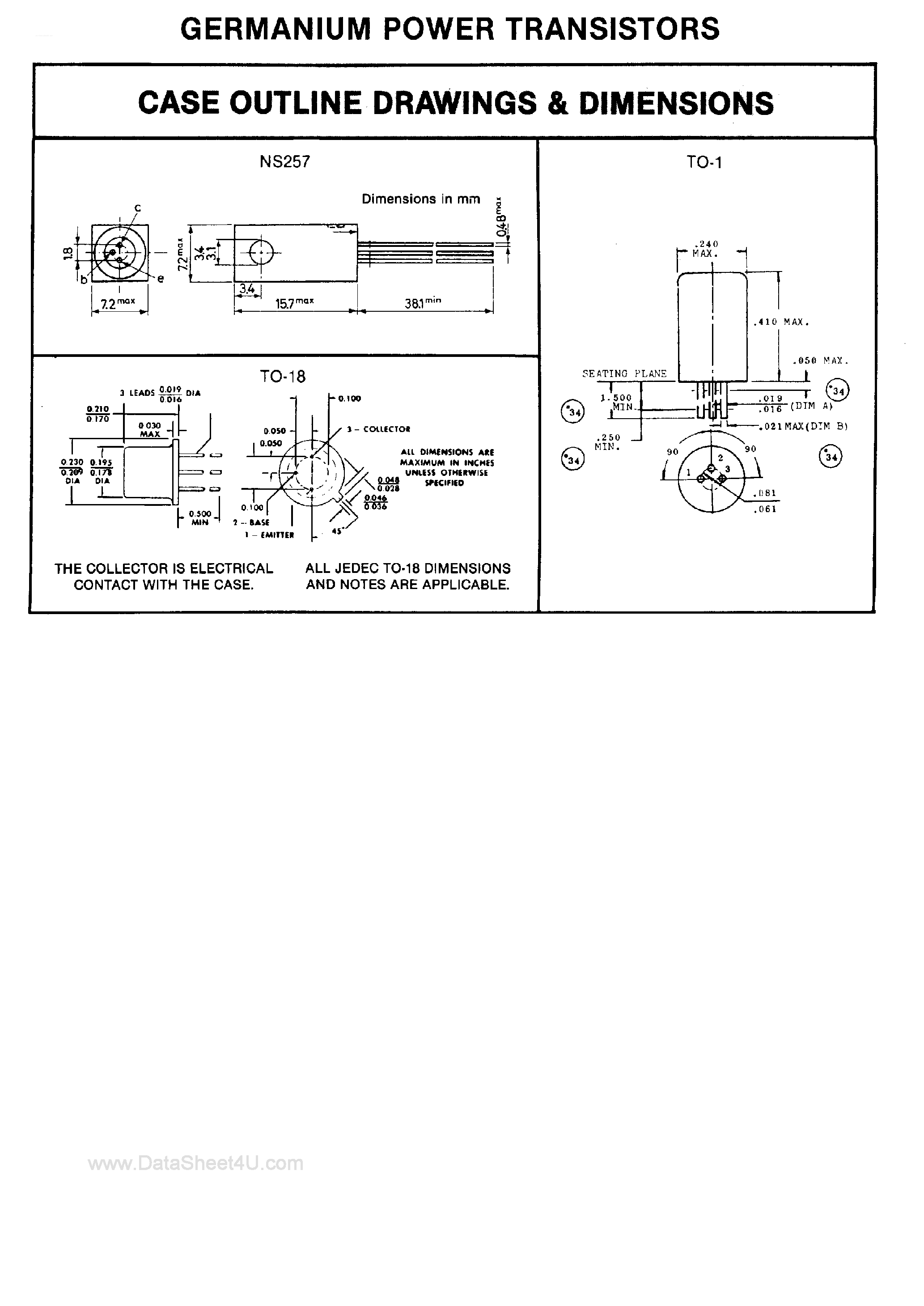 Datasheet OC70 - (OC7x) Germanium Small Signal Transistors page 2
