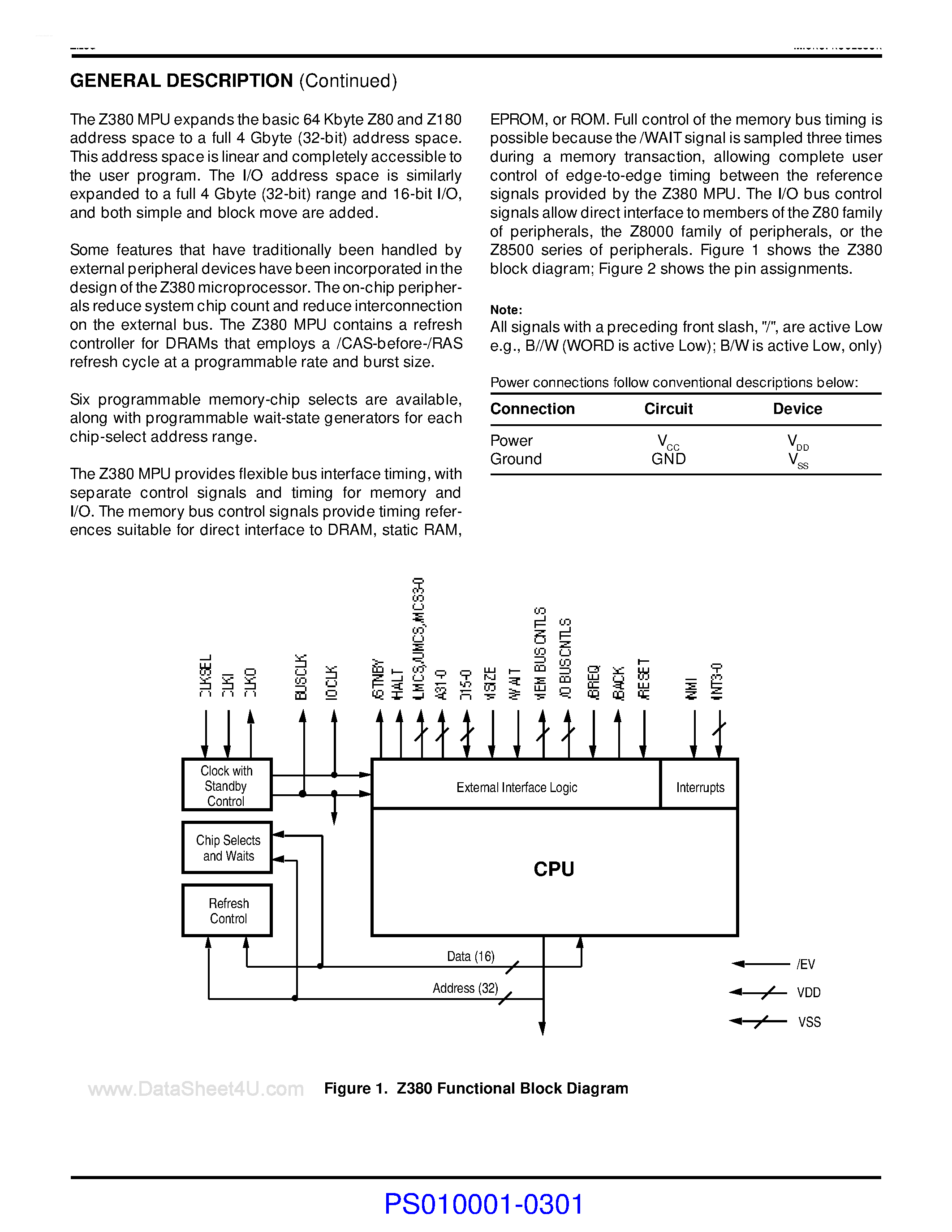 Datasheet Z-380 page 2 Datasheet Z-380 - Microprocessor page 2