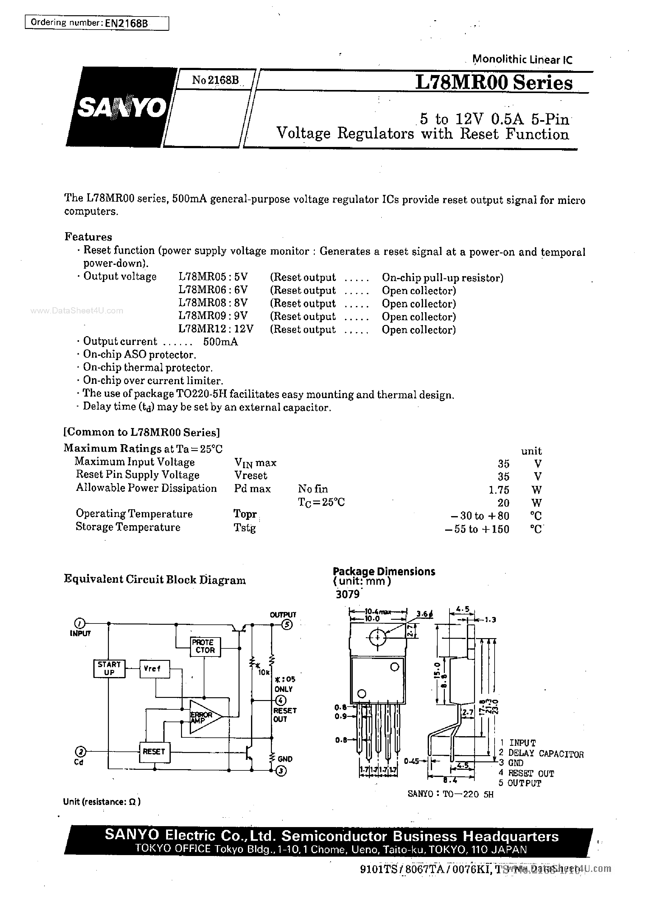 Datasheet 78MR05 page 1 Datasheet 78MR05 - Search -----> L78MR05 page 1