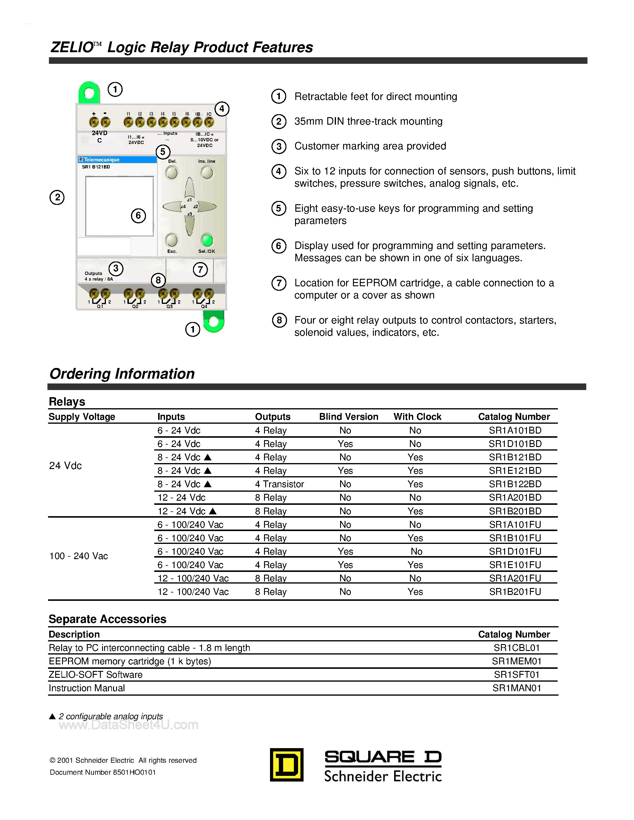 Datasheet SR1D101FU - (SR1xxxx) Logic Relay page 2