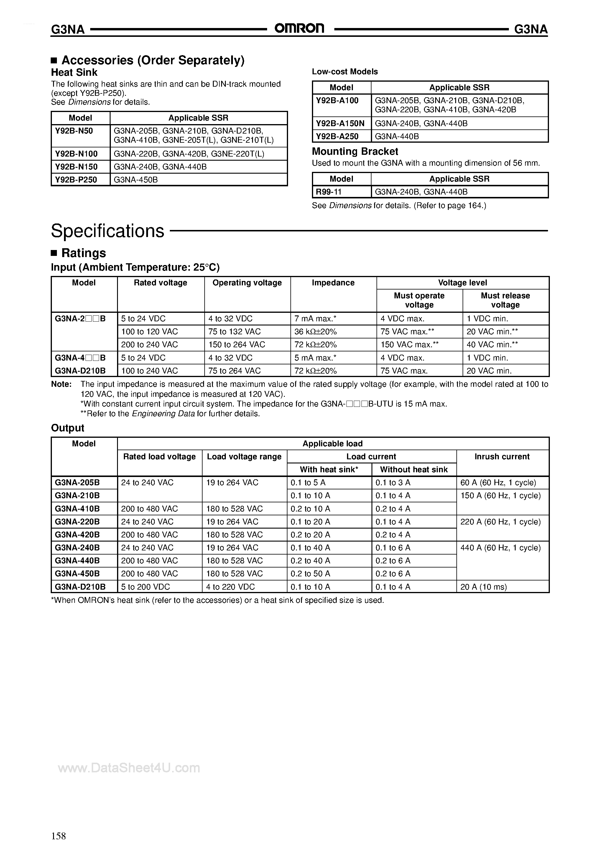 Даташит G3NA-220B - (G3NA Series) Solid-state Relay страница 2
