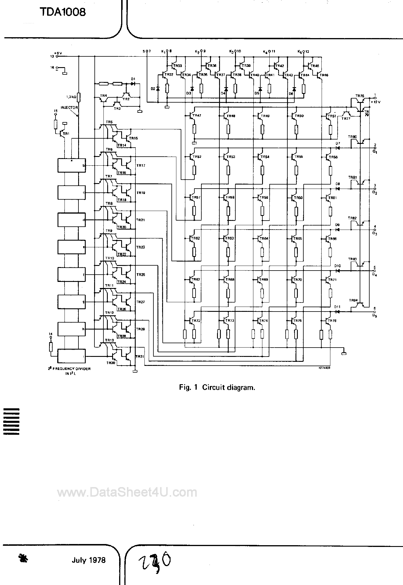 Datasheet TDA1008 page 2 Datasheet TDA1008 - Gating / Frequency Divider page 2