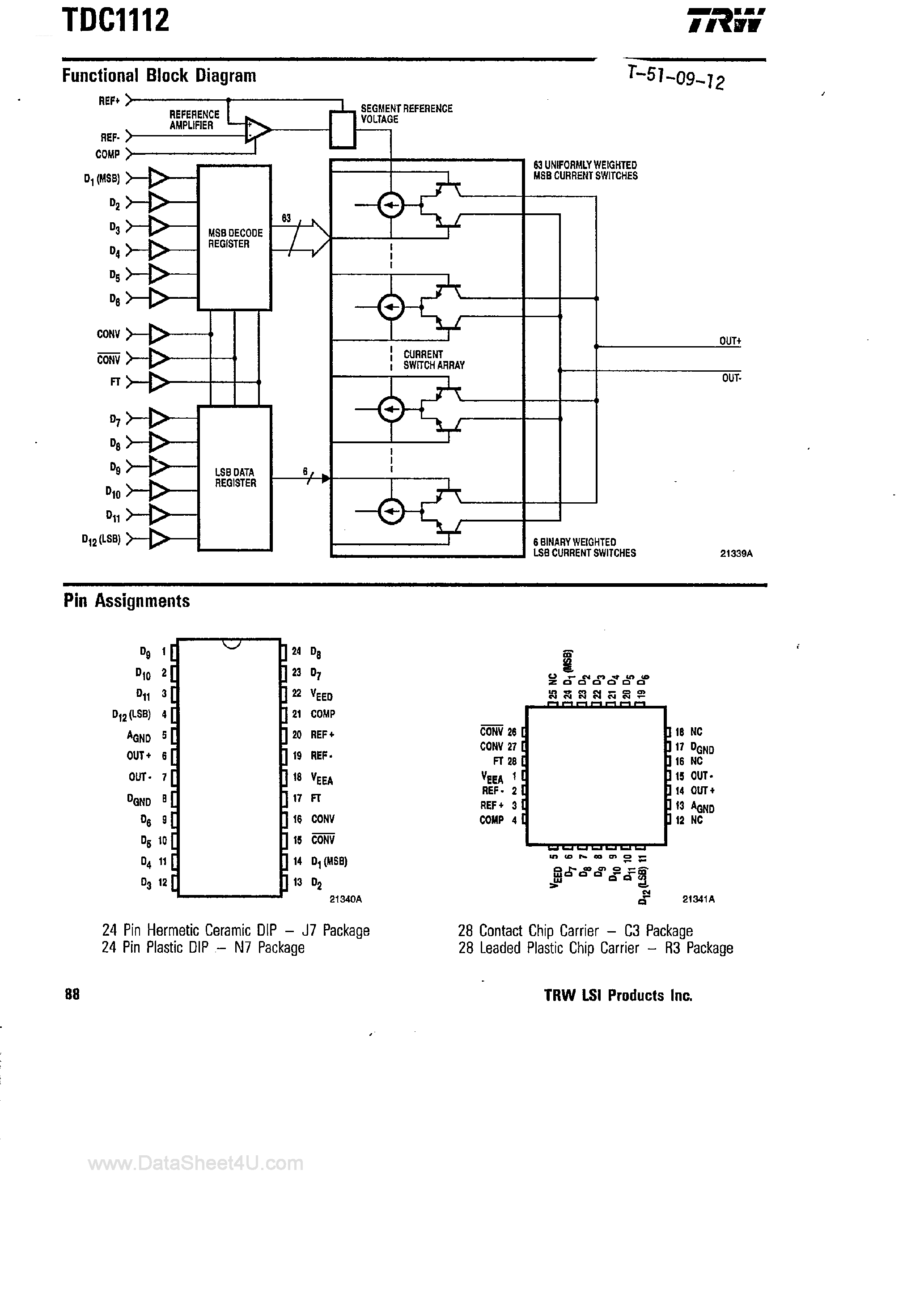 Datasheet TDC1112 - Monolithic D/A Converter page 2