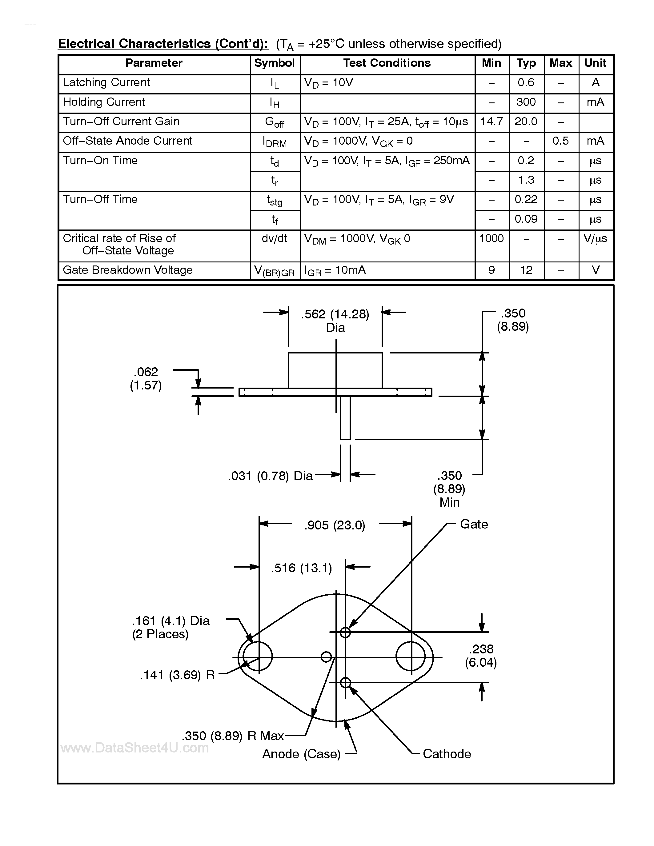 Даташит NTE276 - Silicon Controlled Rectifier страница 2