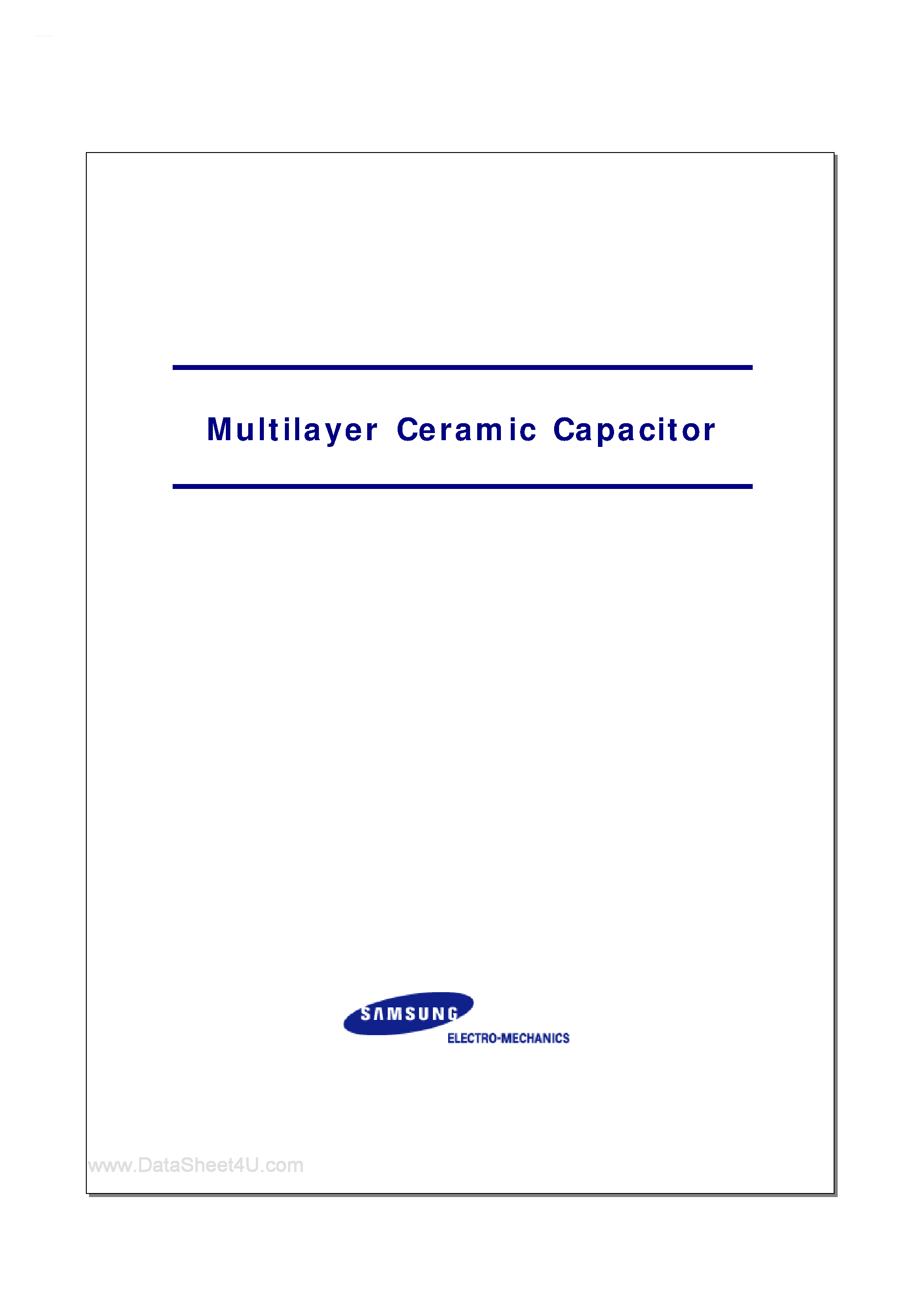 Datasheet CL10Cxxxx - (CL10xxxxx) Multilayer Ceramic Capacitor page 1