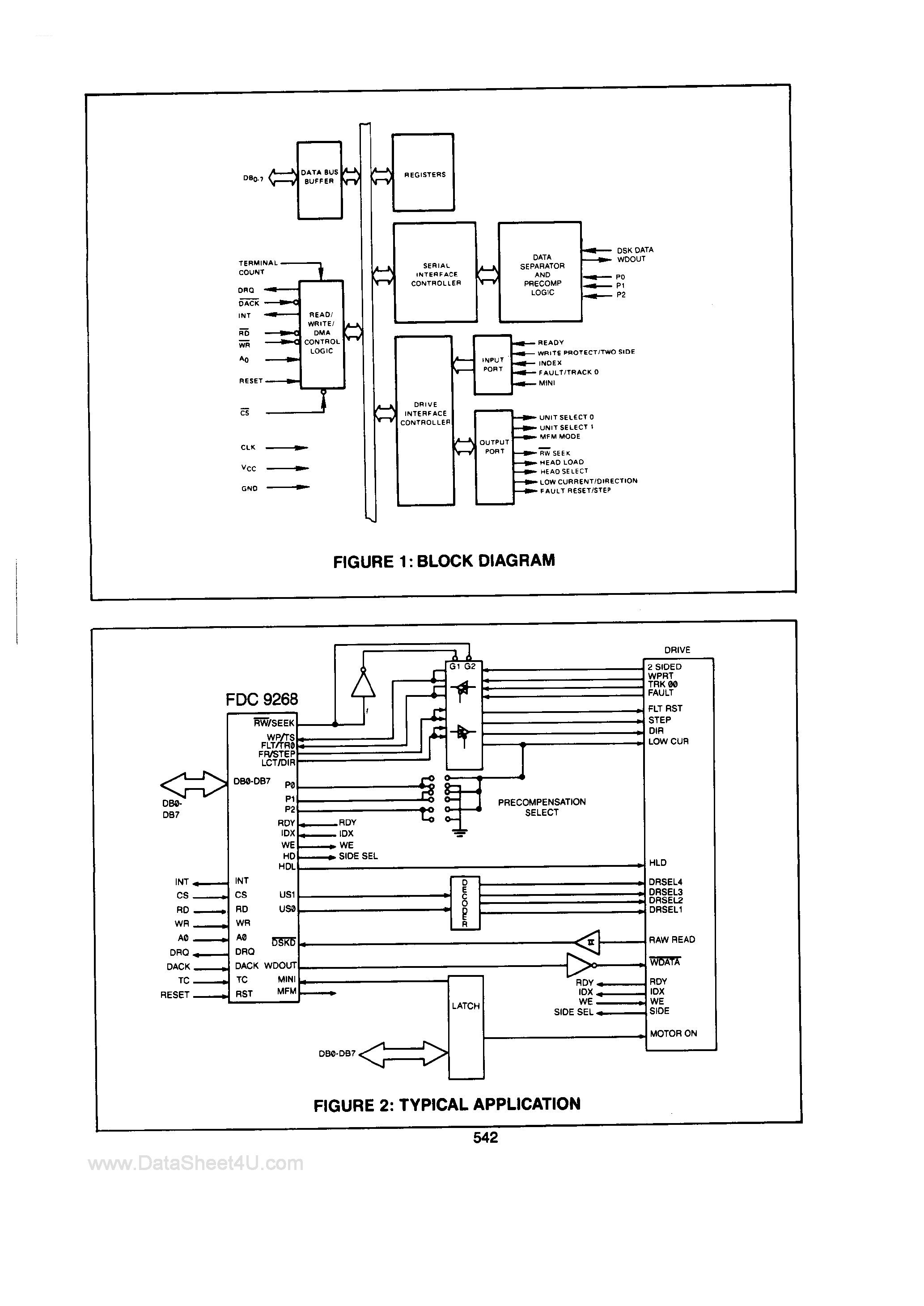 Datasheet FDC9268 page 2 Datasheet FDC9268 - Quad Density Integrated Floppy Disk Controller page 2