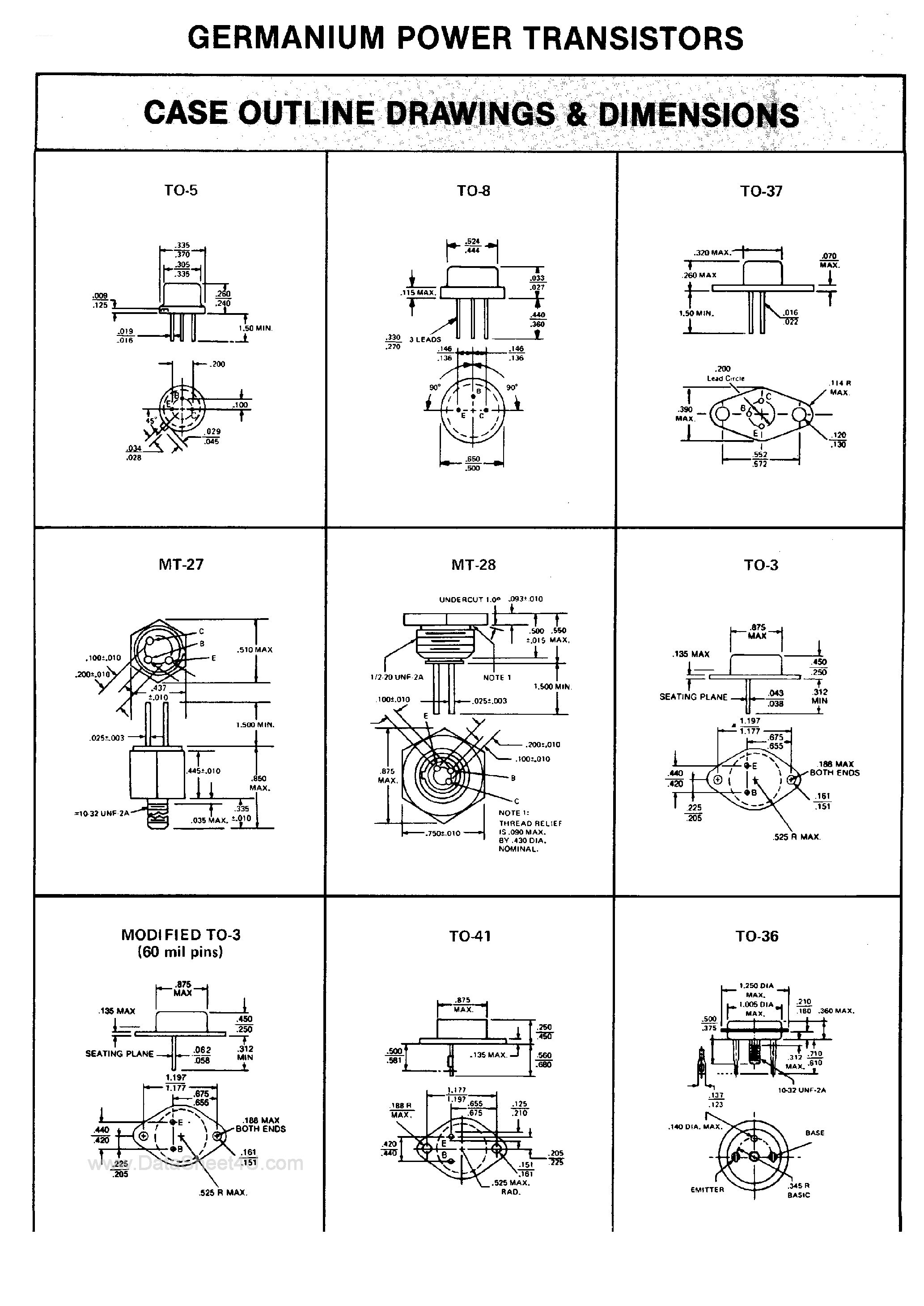 Даташит на микросхему 2N4048 страница 2 Даташит 2N4048 - (2N404x) Germanium Power Transistors страница 2