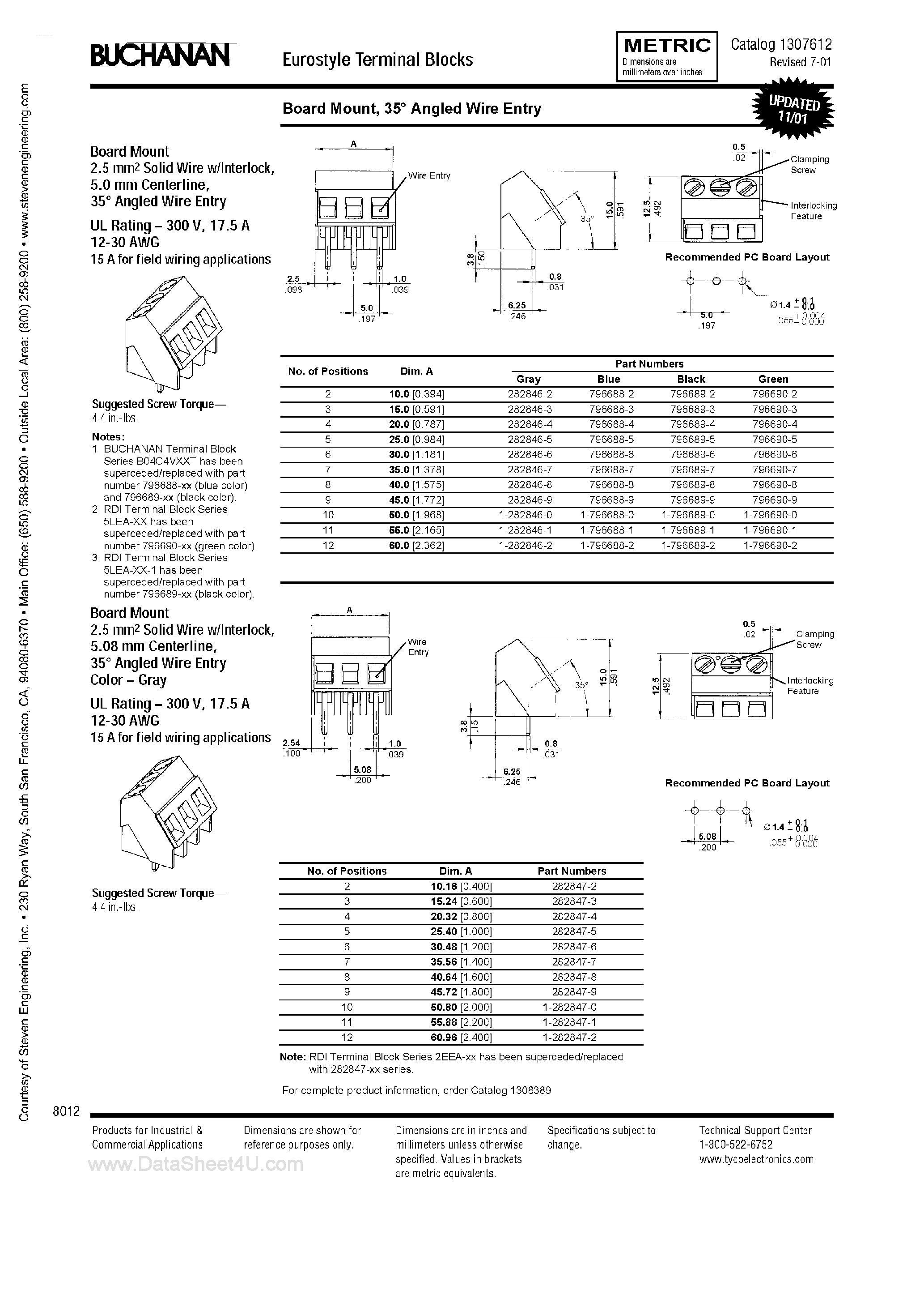 Datasheet 1-796688-x - Eurostyle Terminal Blocks page 1