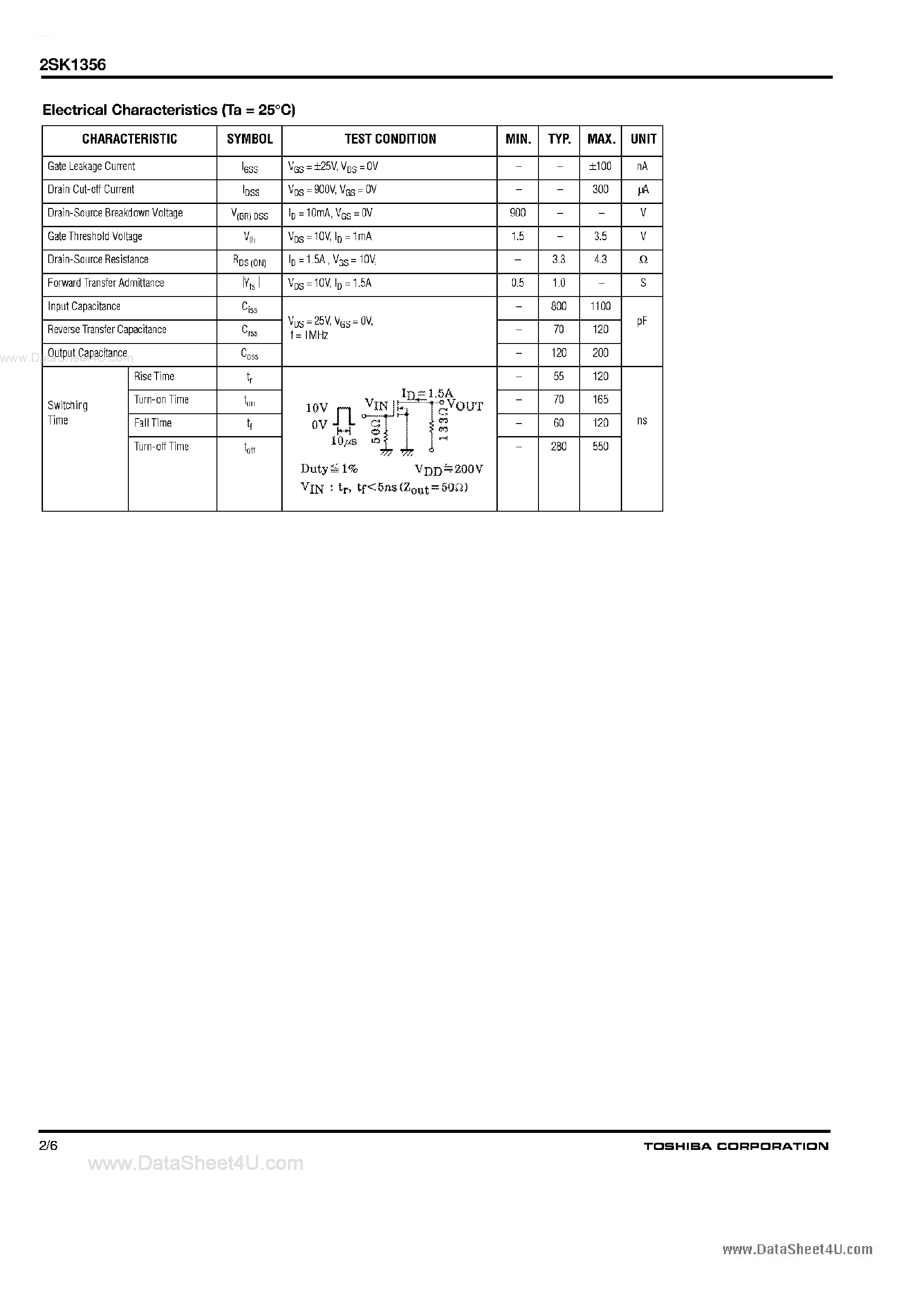Datasheet K1356 - Search -----> 2SK1356 page 2