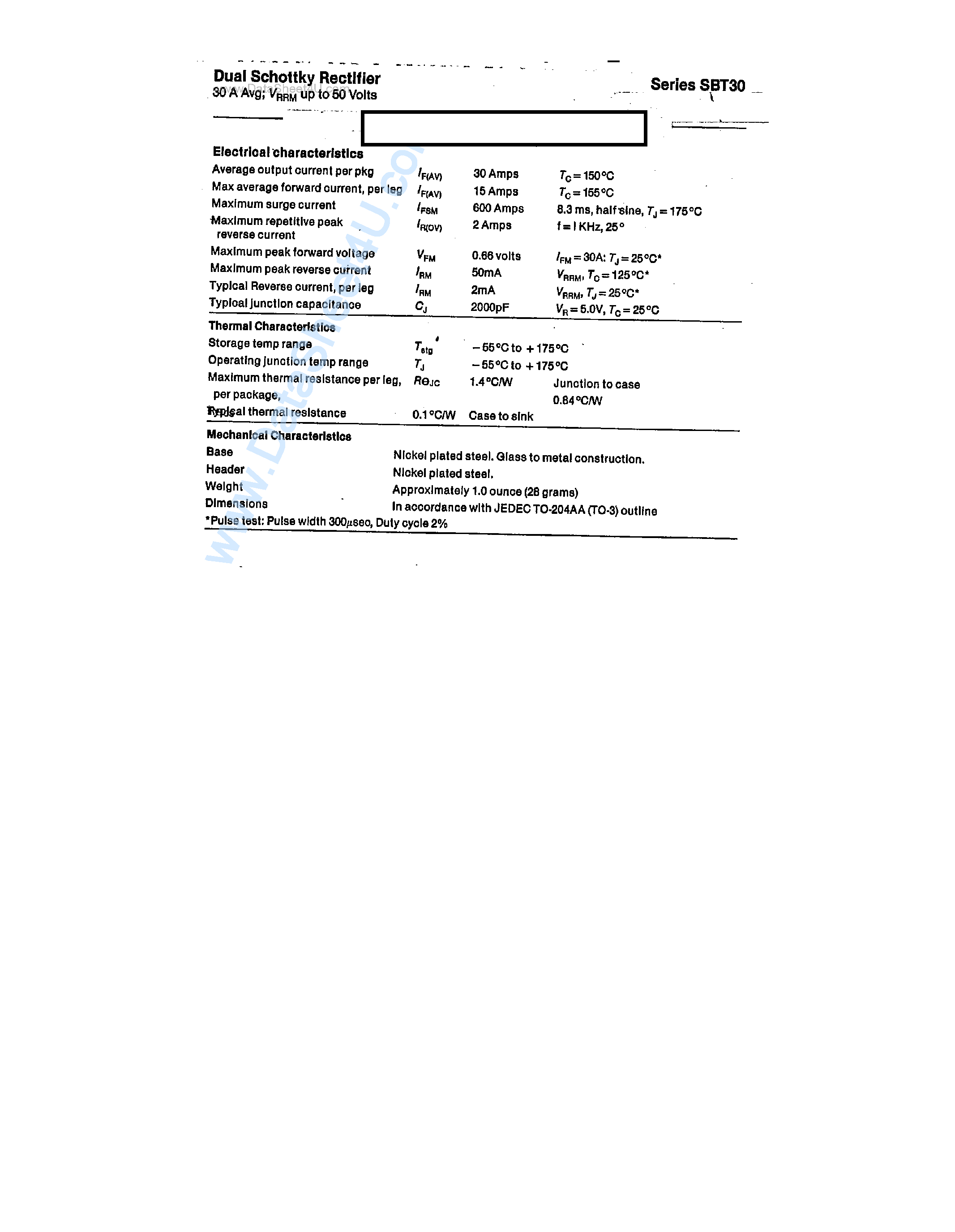 Datasheet BYS79-35 - (BYS79-35 - BYS79-50) Dual Schottky Rectifier page 2
