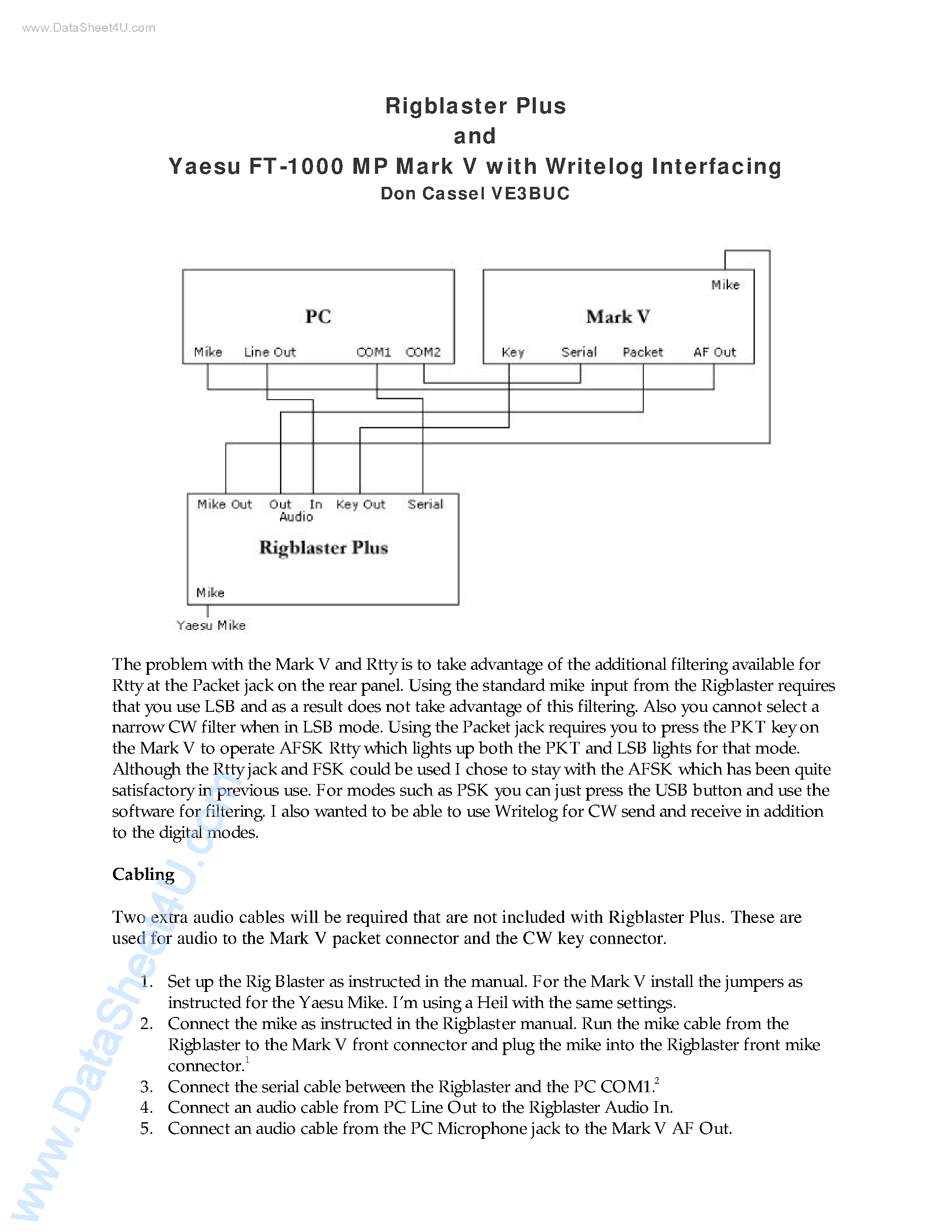 Datasheet FT-1000MP page 1 Datasheet FT-1000MP - Mark-V page 1