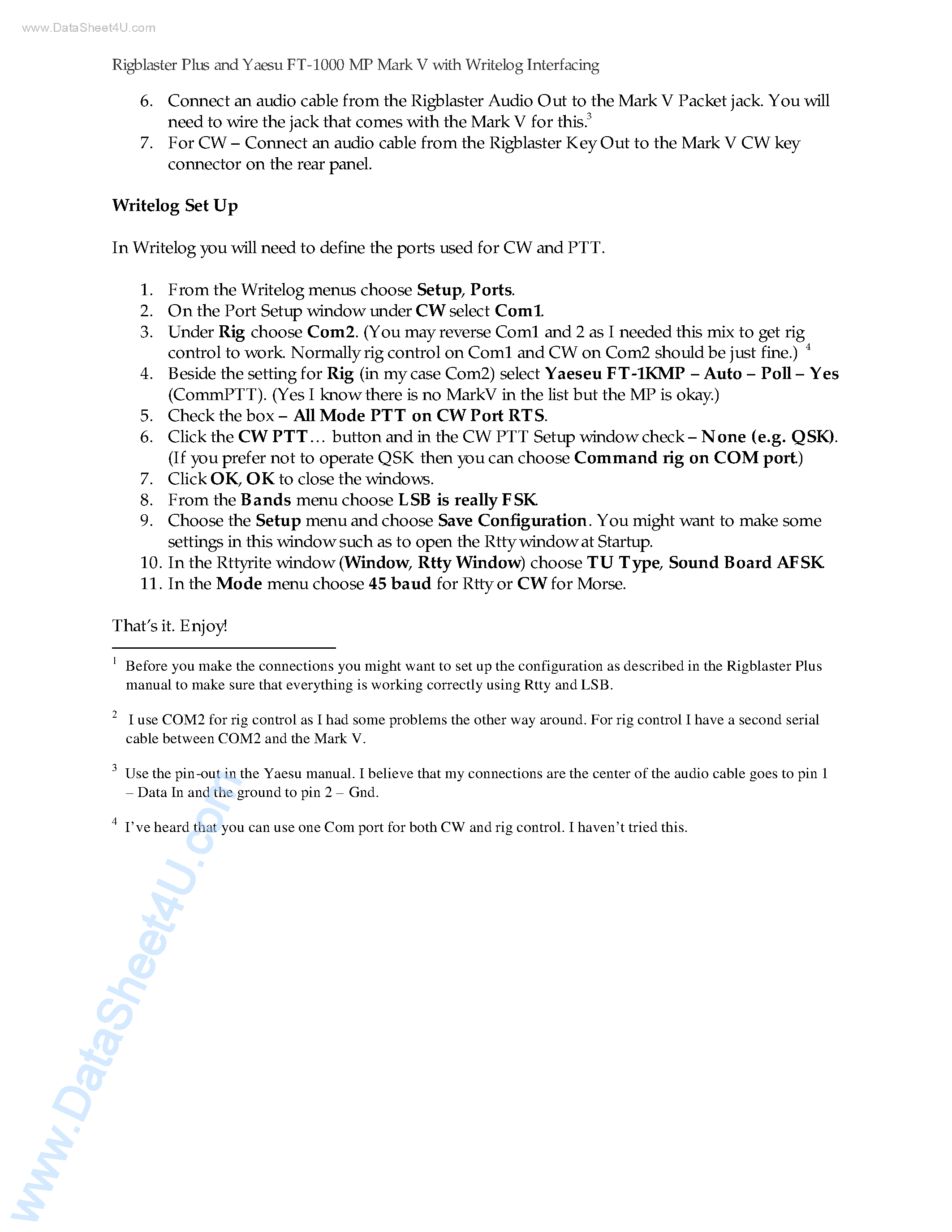 Datasheet FT-1000MP page 2 Datasheet FT-1000MP - Mark-V page 2