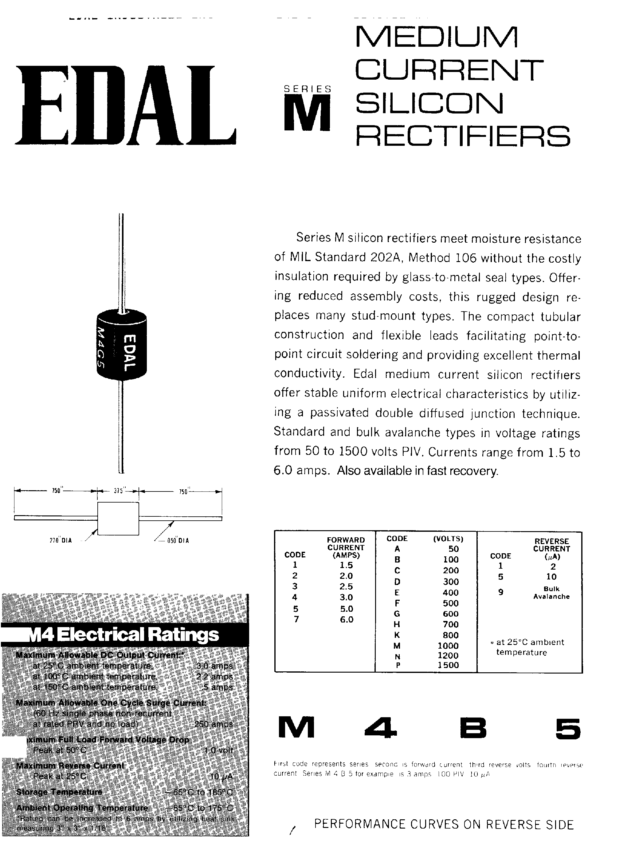 Datasheet M4Gx - MEDIUM CURRENT SILICON RECTIFIERS page 1