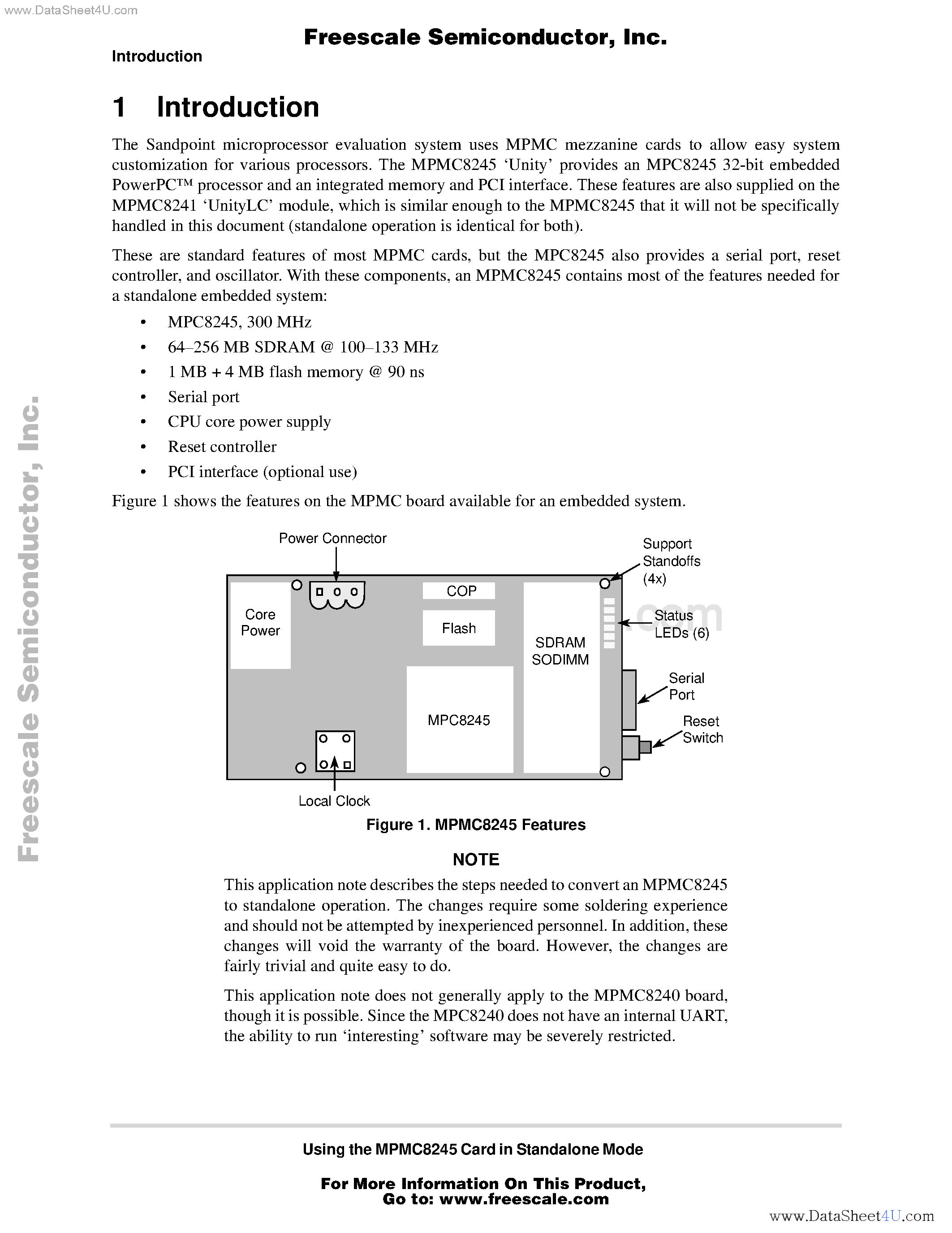 Datasheet AN2207 - Using the MPMC8245 Card in Standalone Mode page 2