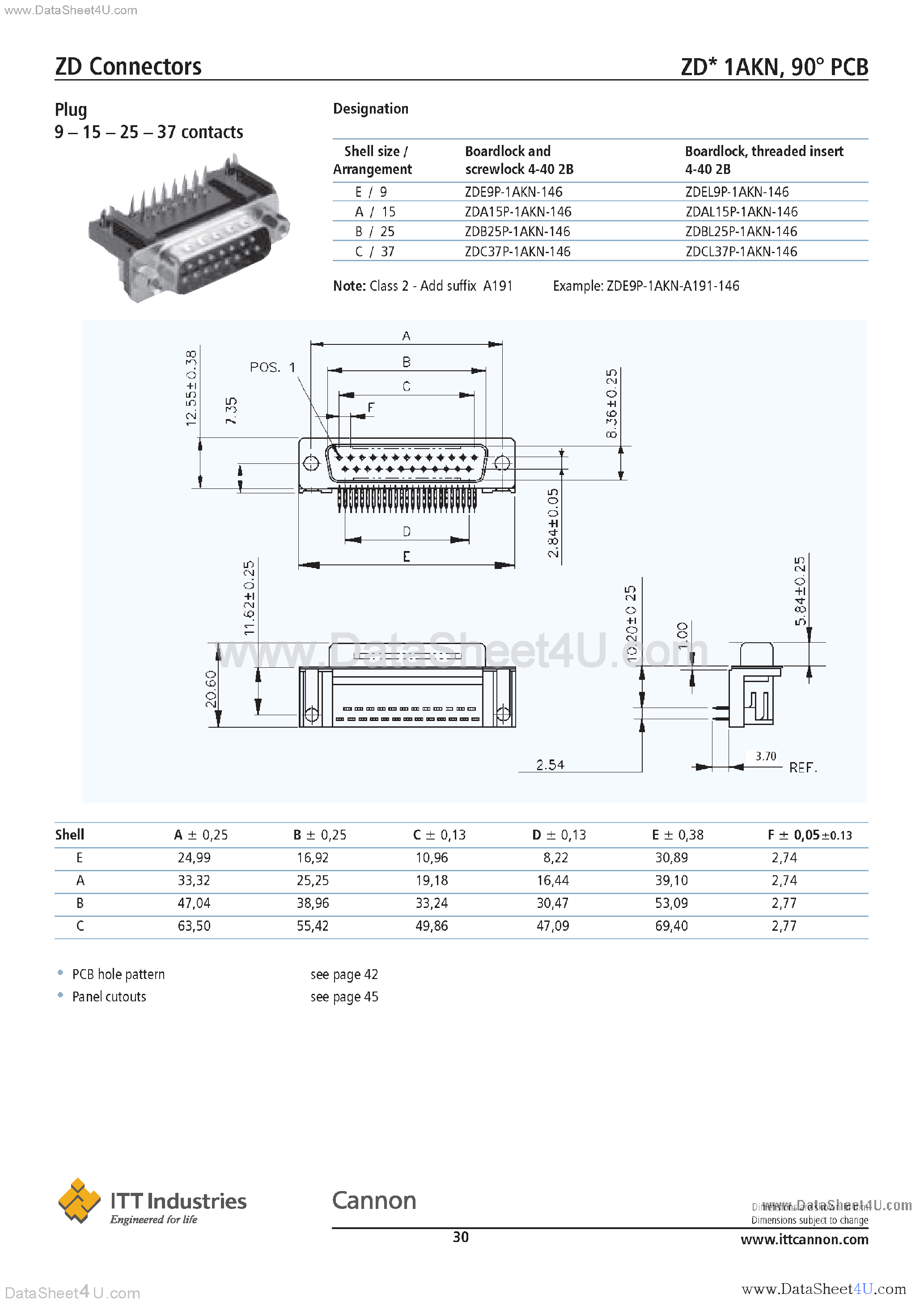 Datasheet ZDE9P-1AKN-146 page 1 Datasheet ZDE9P-1AKN-146 - ZD Connectors page 1