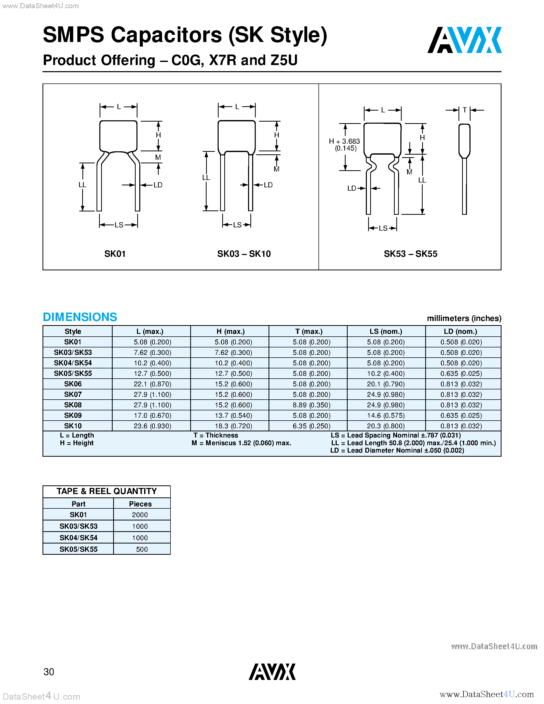 Datasheet SK045xxxxKAA - SMPS Capacitors page 2
