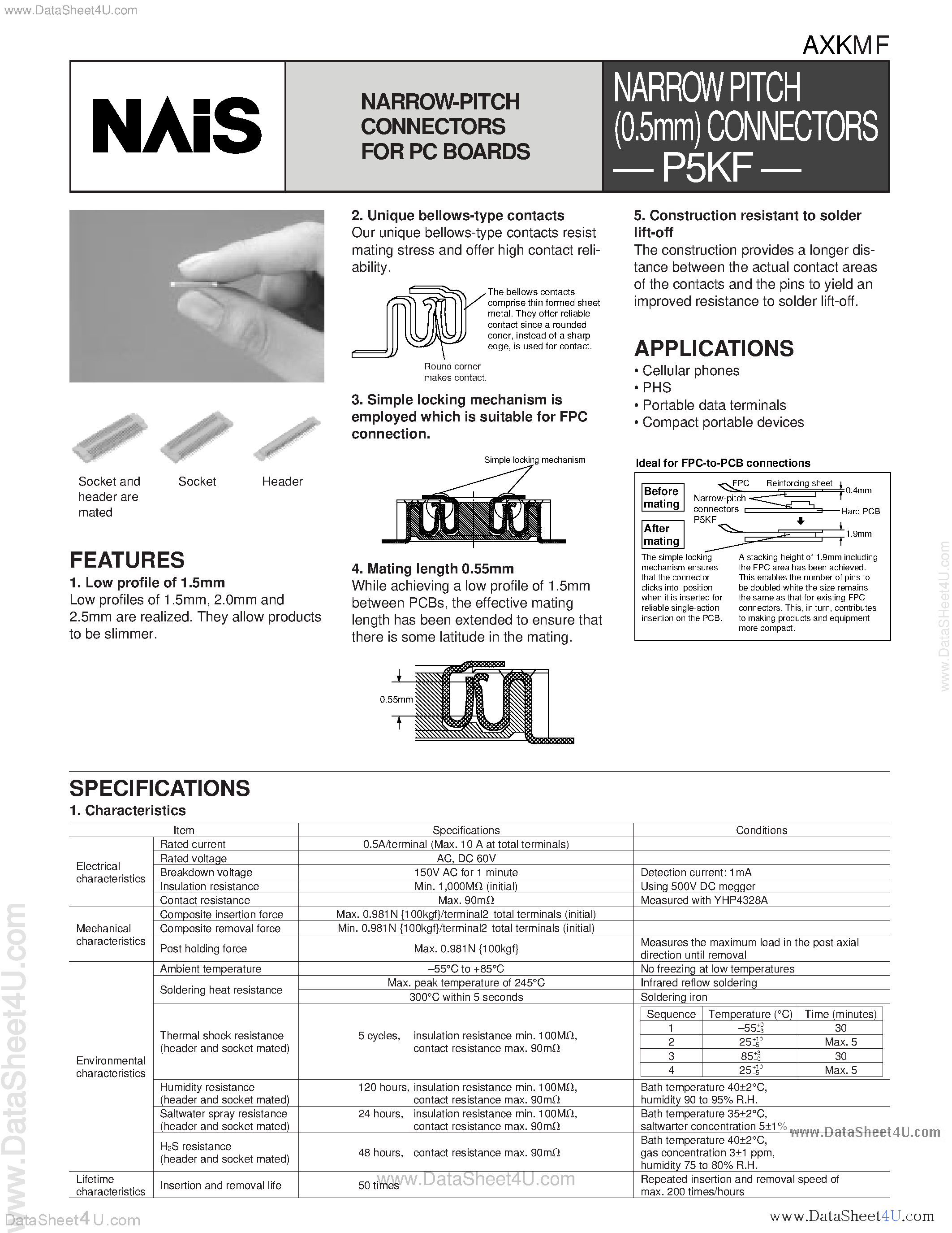 Datasheet AXK6F60345 - HEADER CONNECTOR page 1