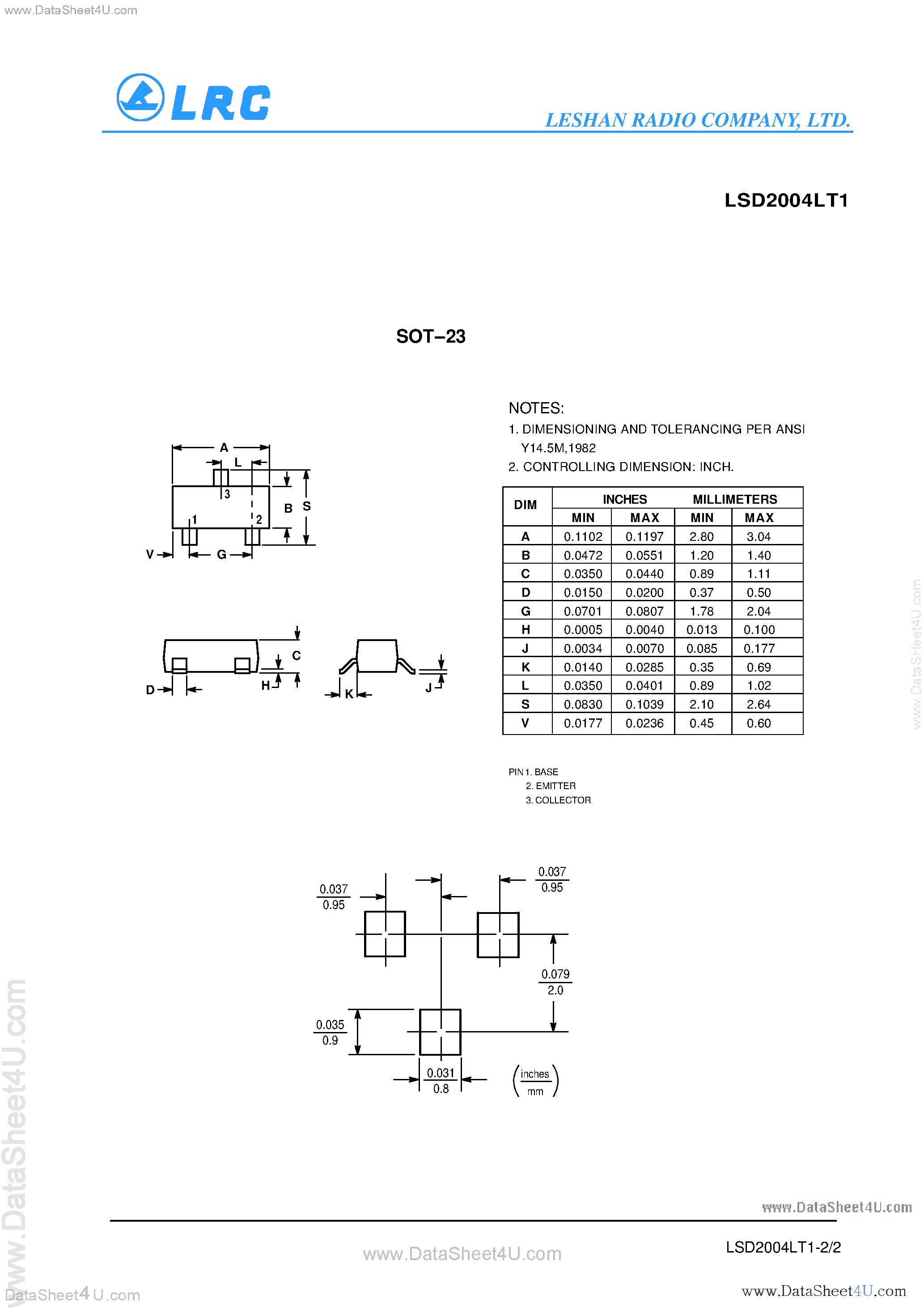 Datasheet LSD2004LT1 - Small-Signal Switching Diode page 2