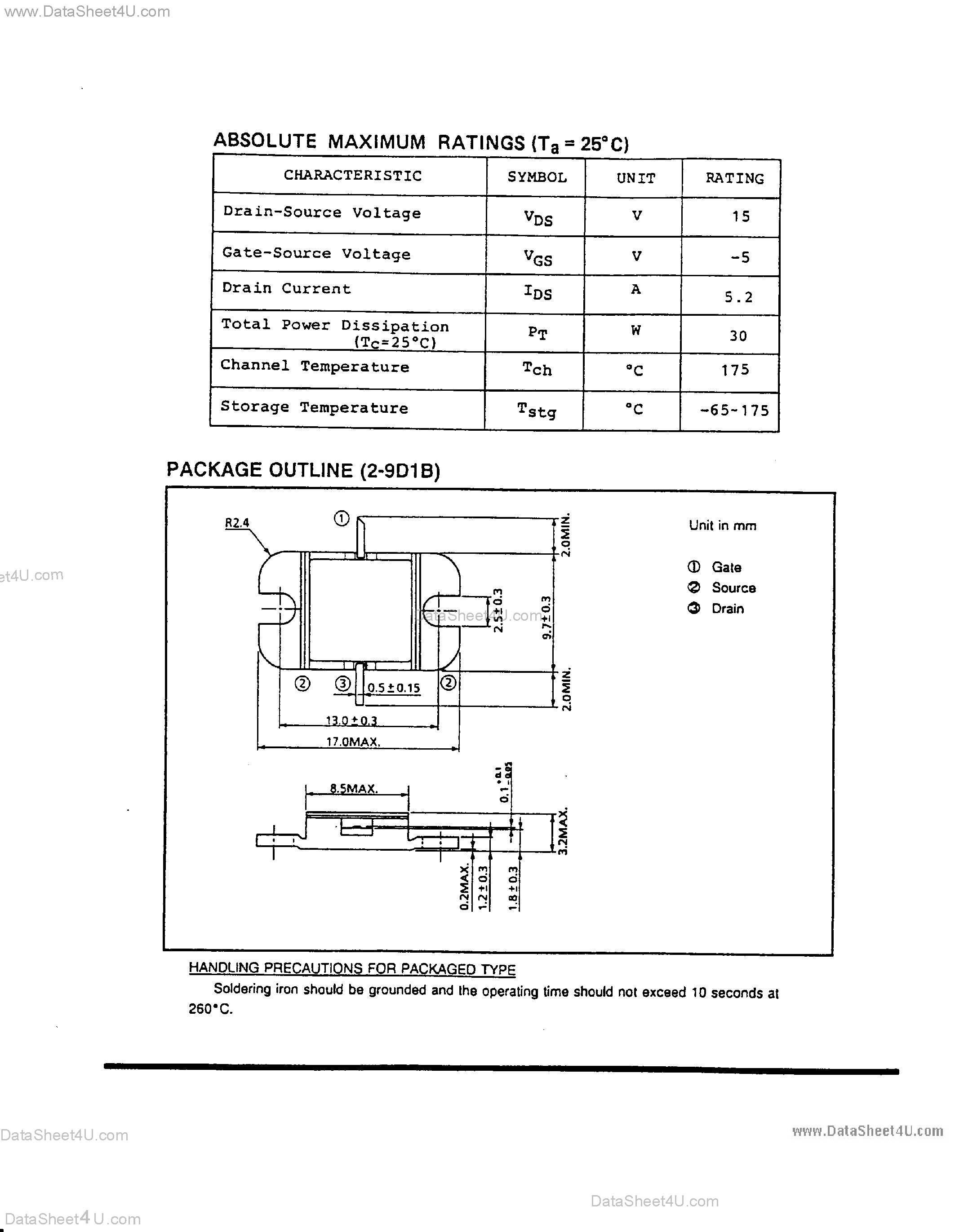 Datasheet TIM1414-4-252 page 2 Datasheet TIM1414-4-252 - Microwave Power GaAs FET page 2