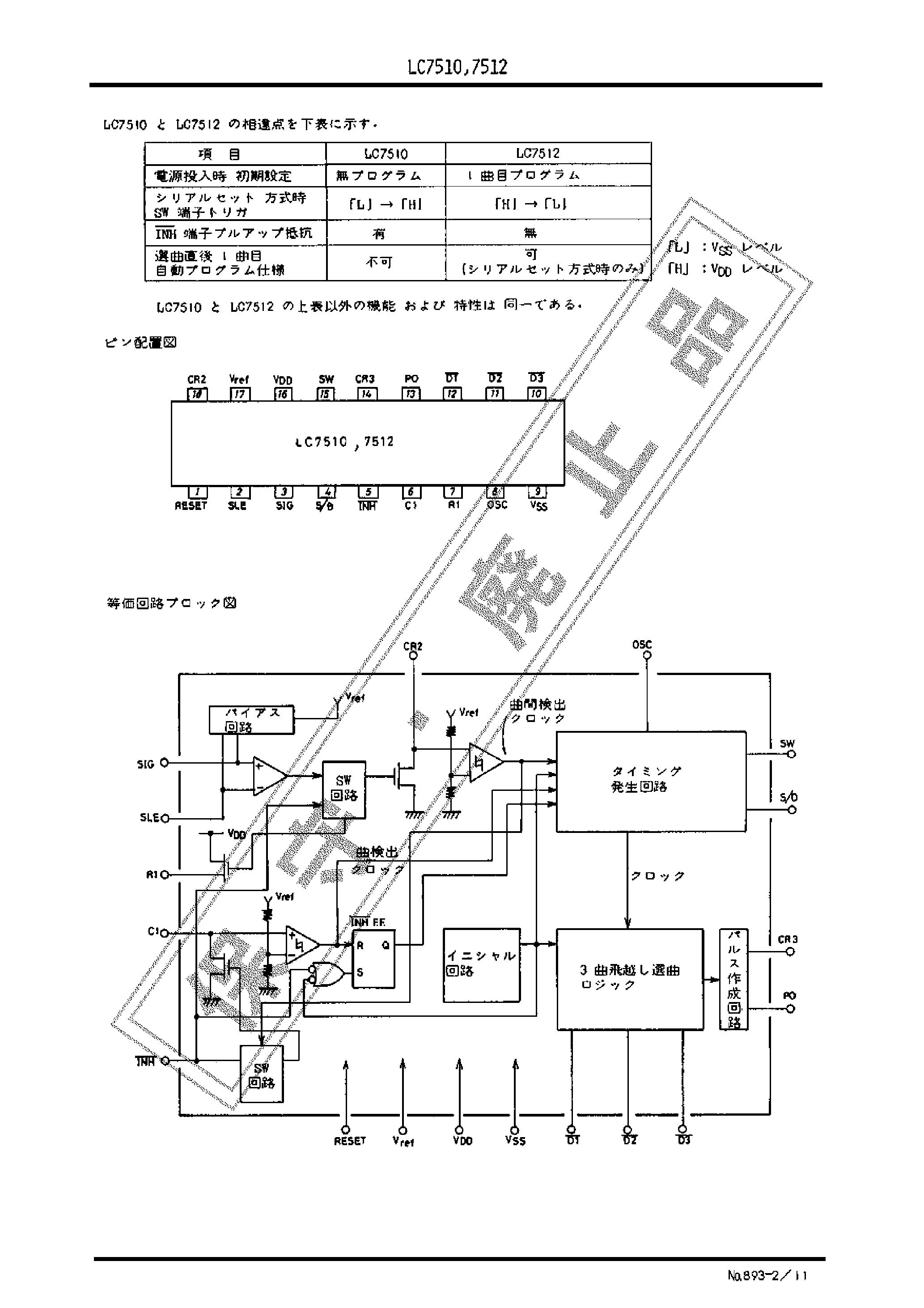 Даташит на микросхему LC7510 страница 2 Даташит LC7510 - (LC7510) CMOS IC страница 2