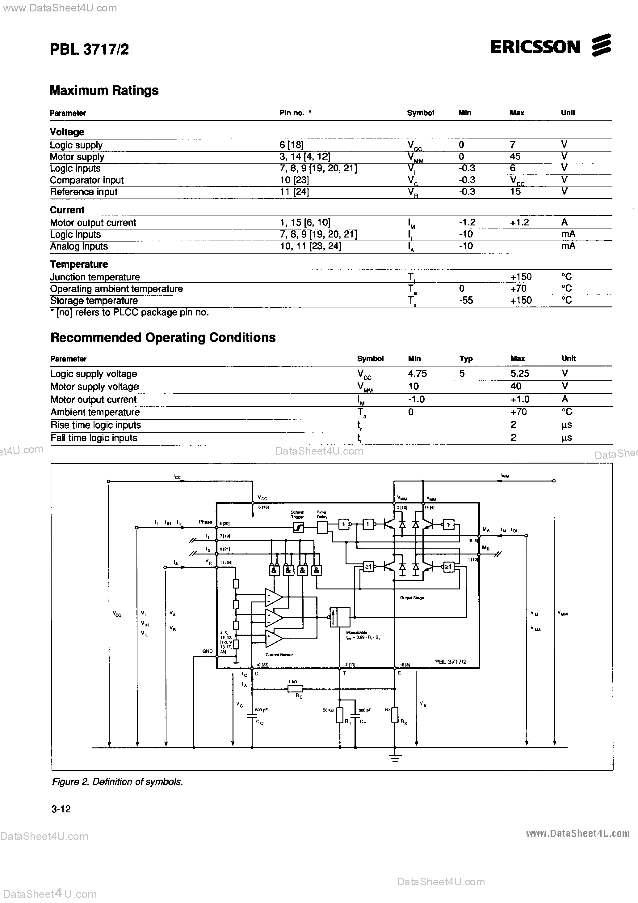 Datasheet PBL3717/2 - Stepper Motor Drive Circuit page 2
