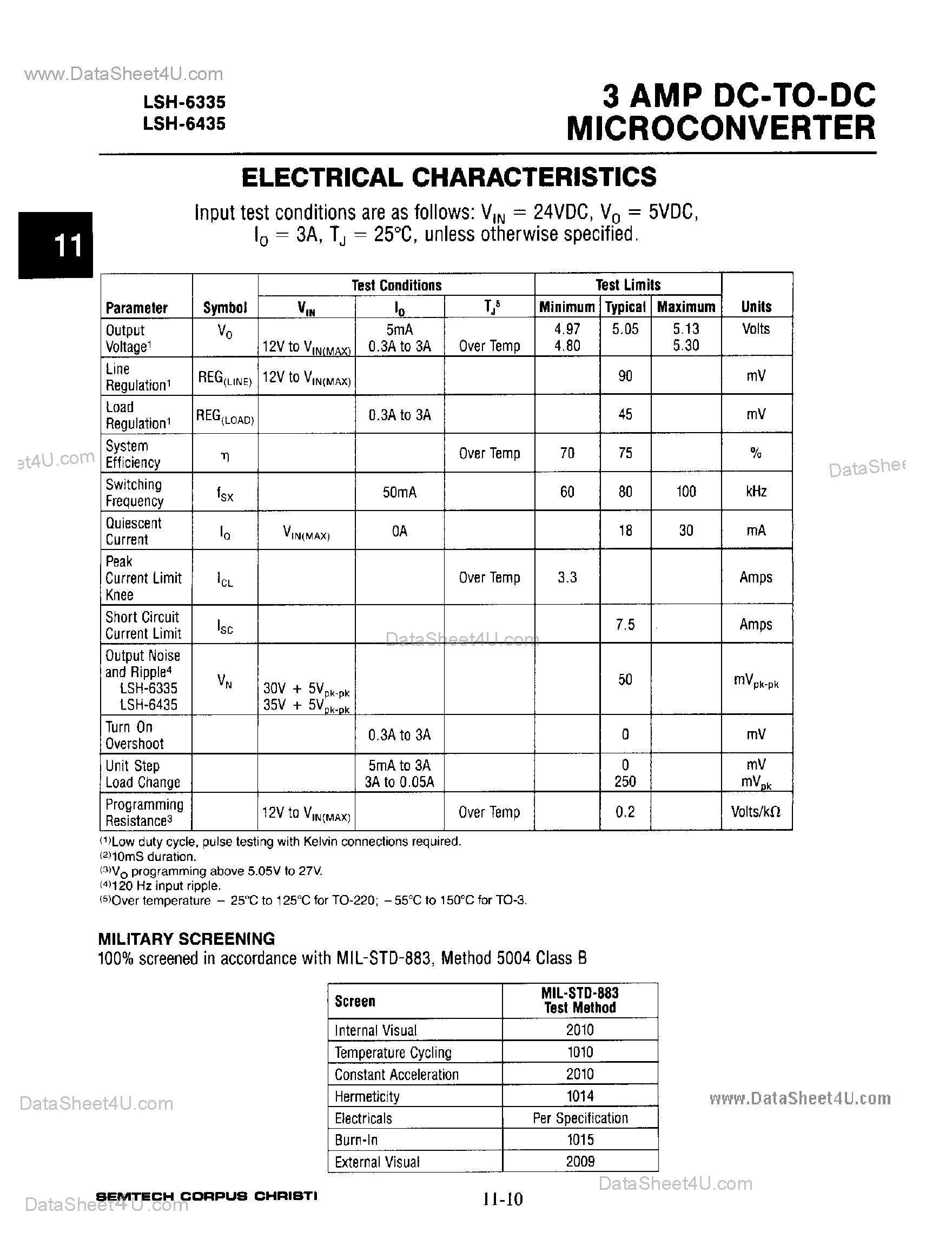 Datasheet LSH-6335 - (LSH6335 / LSH6435) 3 Amp DC to DC Microconverters page 2