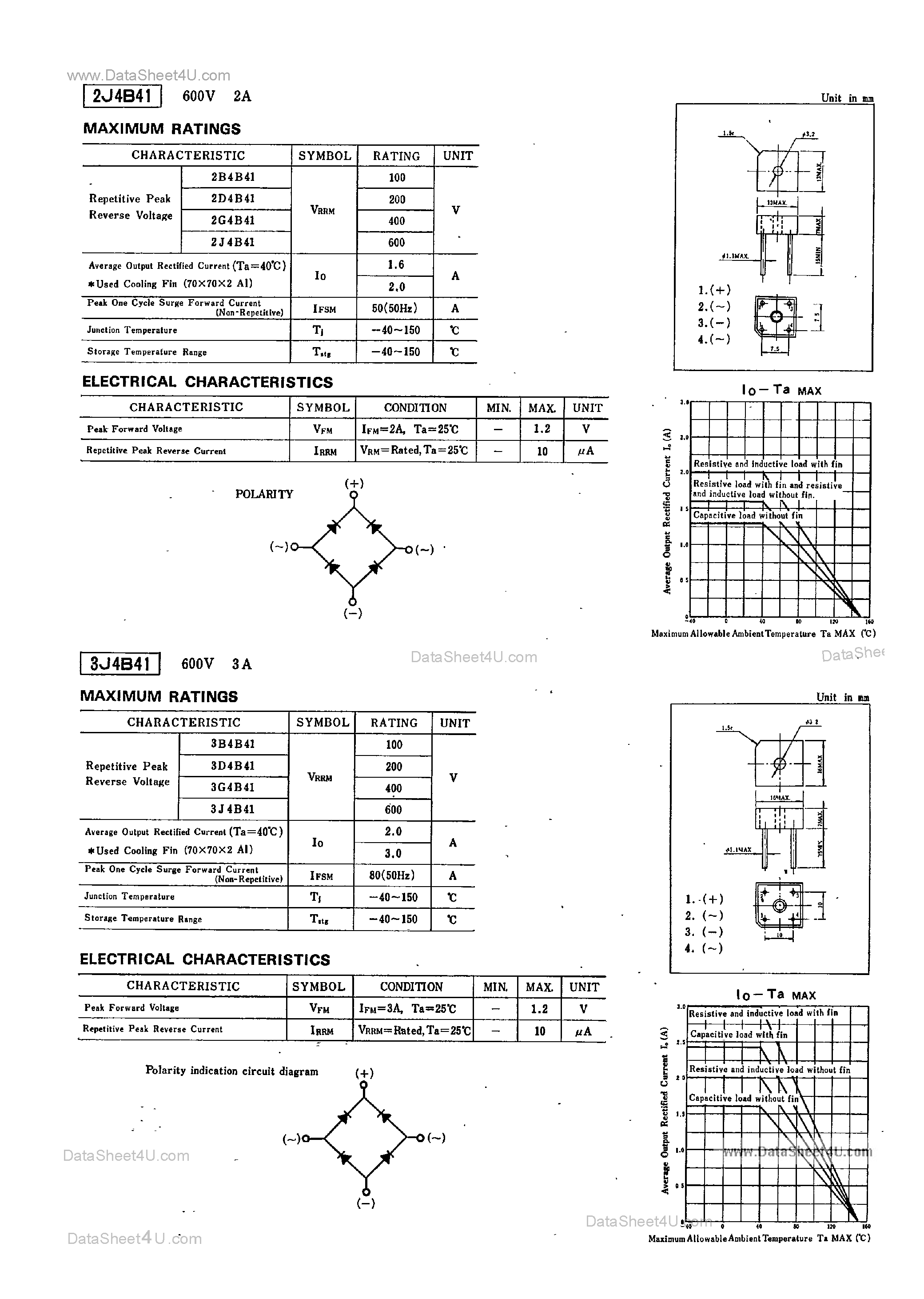 Datasheet 3B4B41 - Rectifier Stack page 1