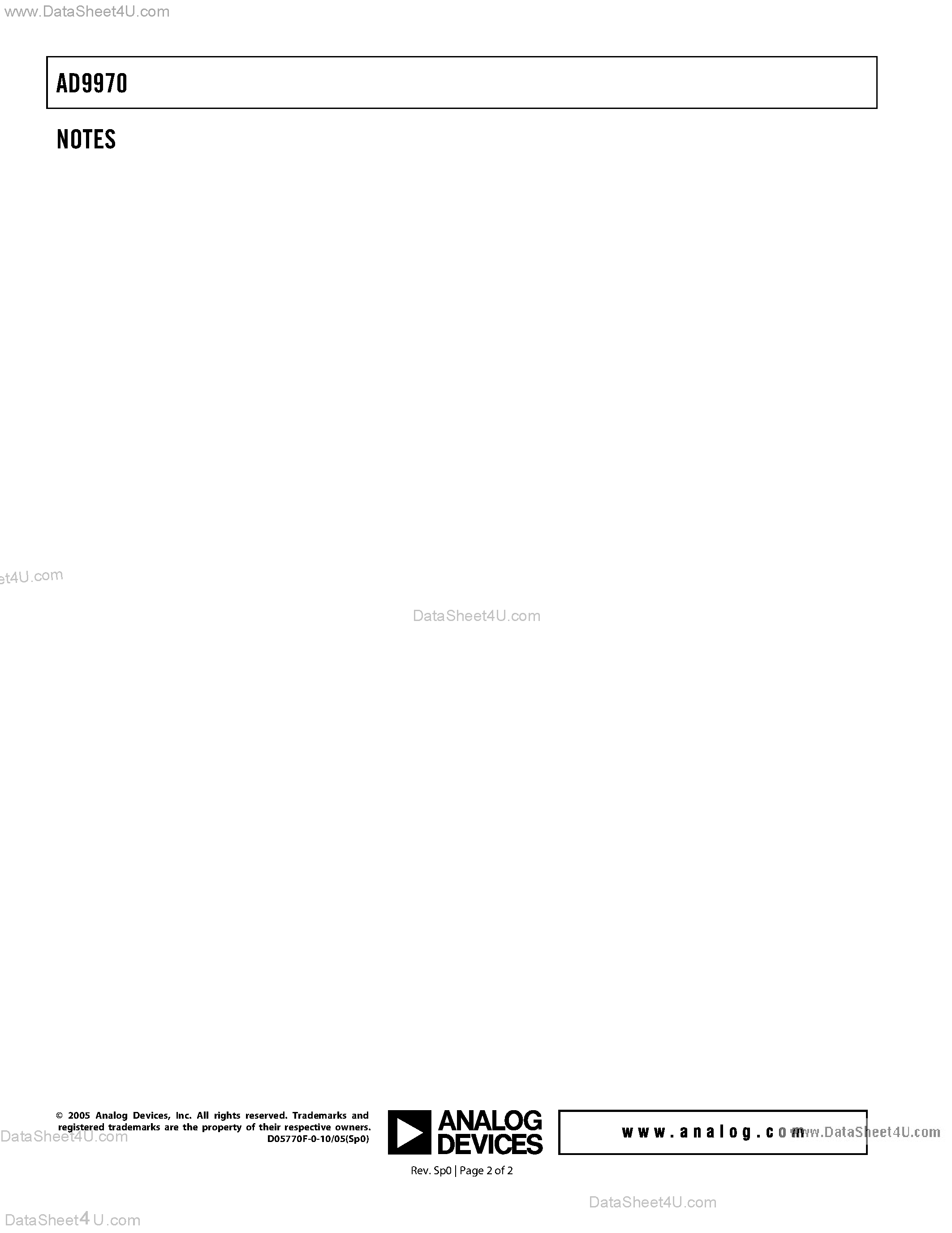 Datasheet AD9970 - 12-Bit CCD Signal Processor page 2