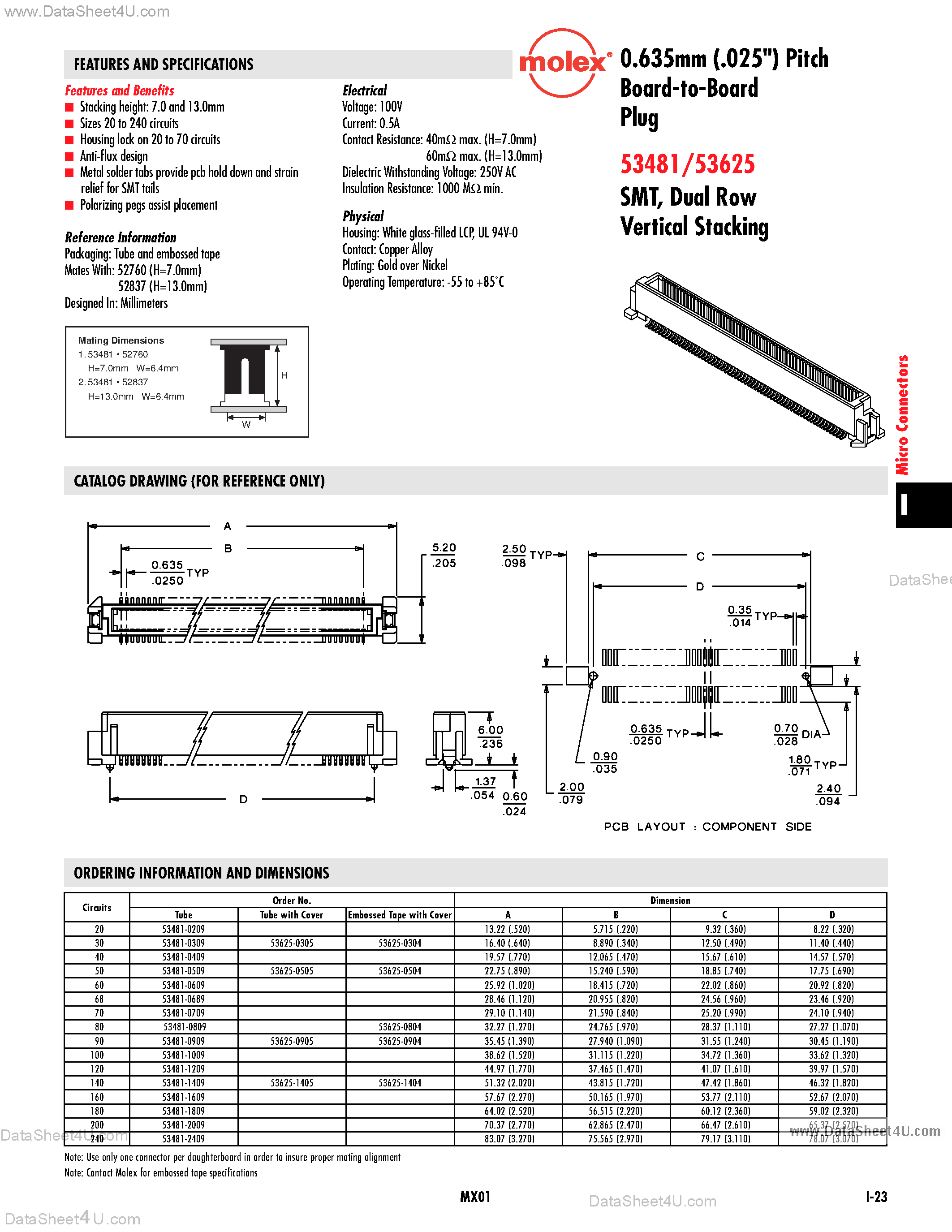 Даташит 53481-1409 - HEADER CONNECTOR страница 1