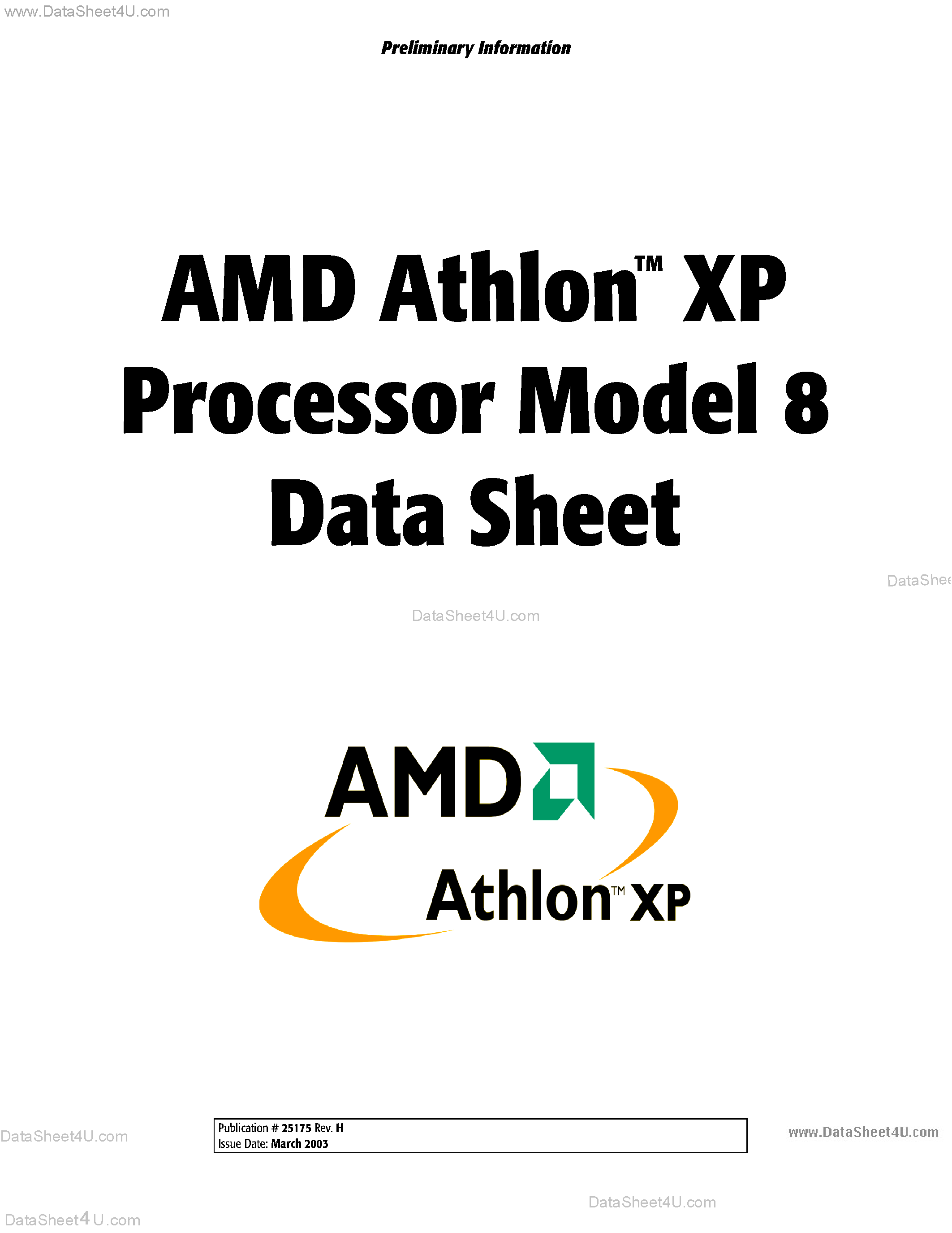 Даташит AXDA2200 - Processor Model 8 страница 1