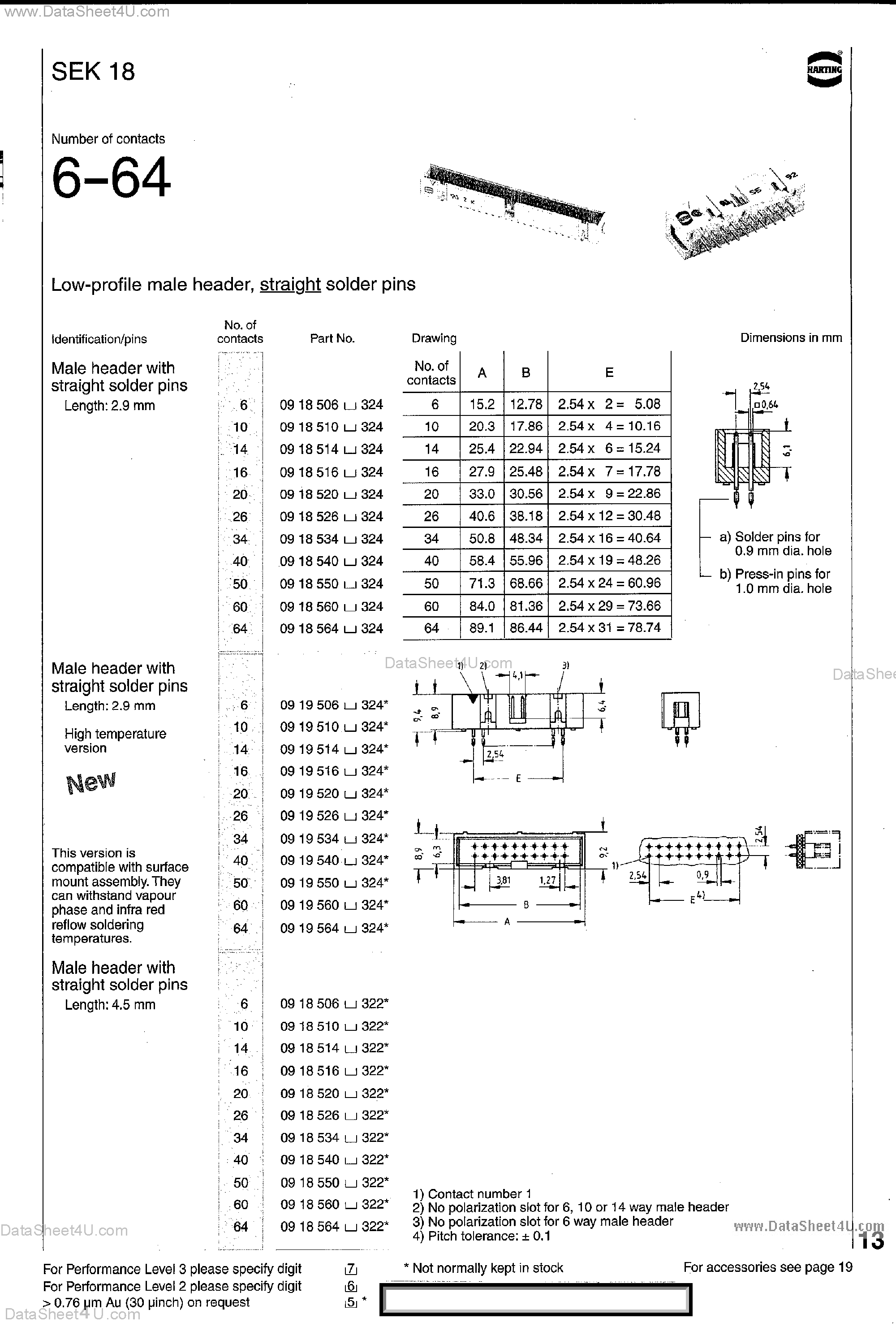 Даташит 09185347324 - HEADER CONNECTOR страница 1