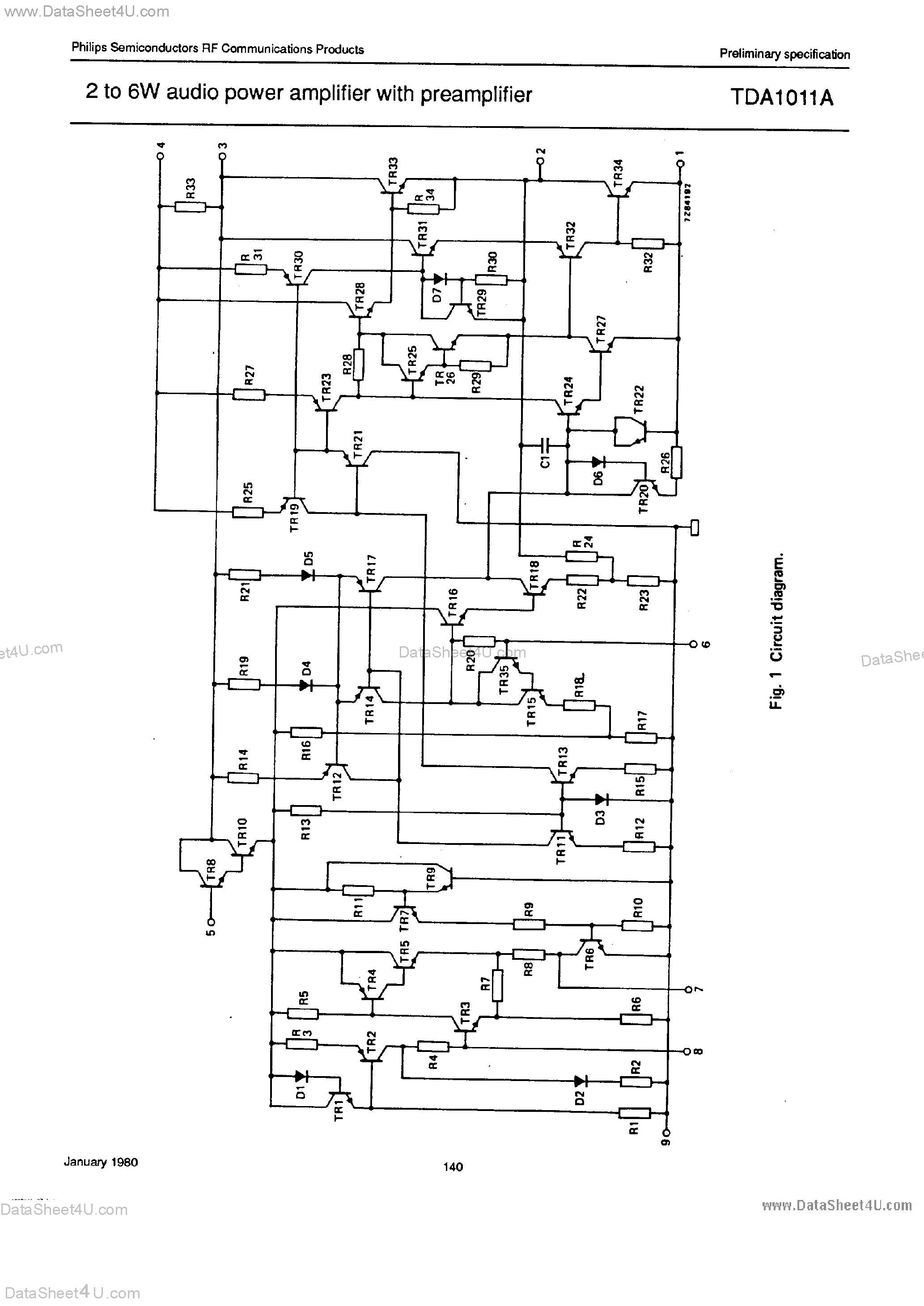 Datasheet TDA1011A page 2 Datasheet TDA1011A - 2 to 6w Audio Power Amplifier With Preamplifier page 2