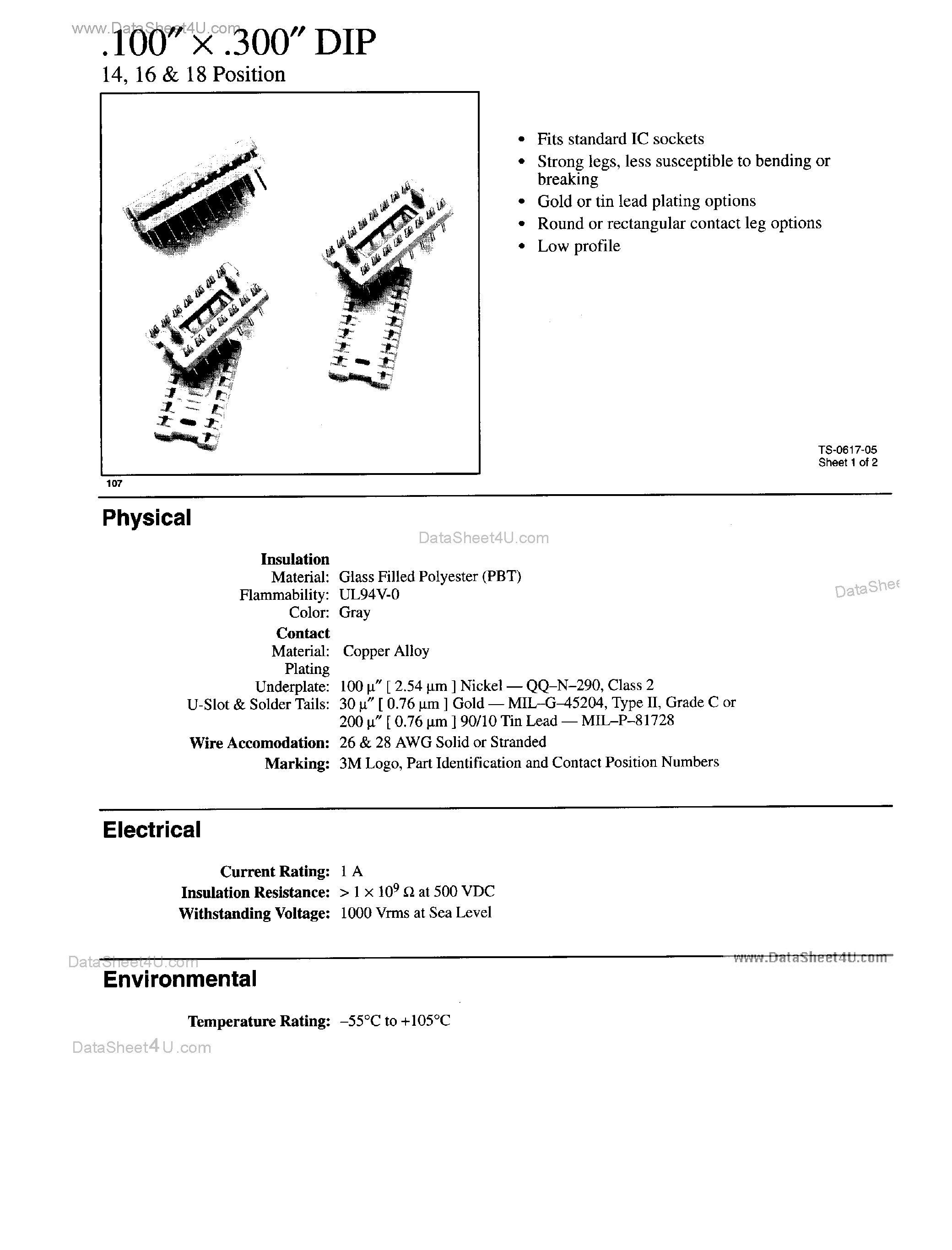 Даташит 3416-0000 - HEADER CONNECTOR страница 1