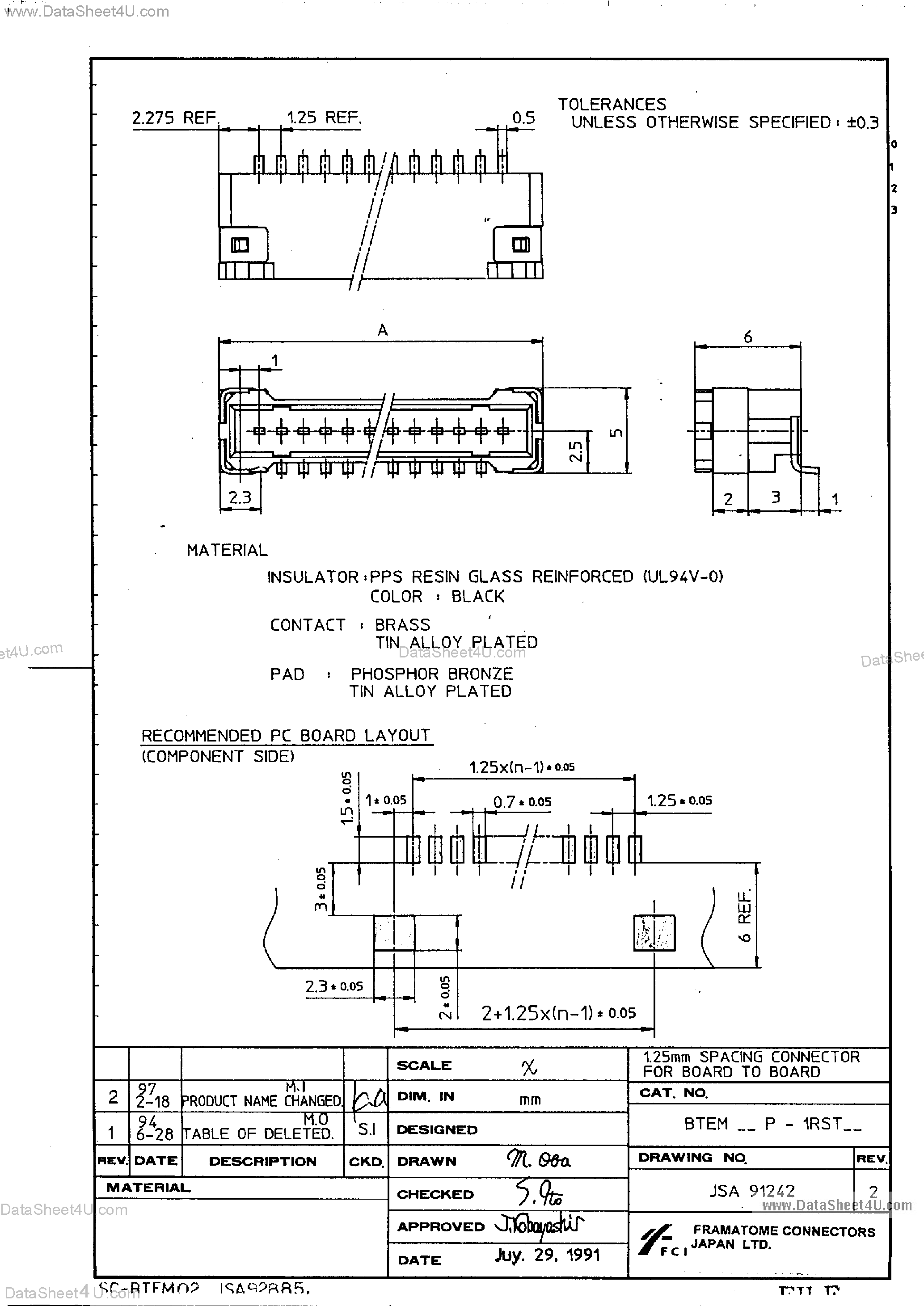 Даташит BTEM17P - (BTEMxxP) HEADER CONNECTOR страница 2