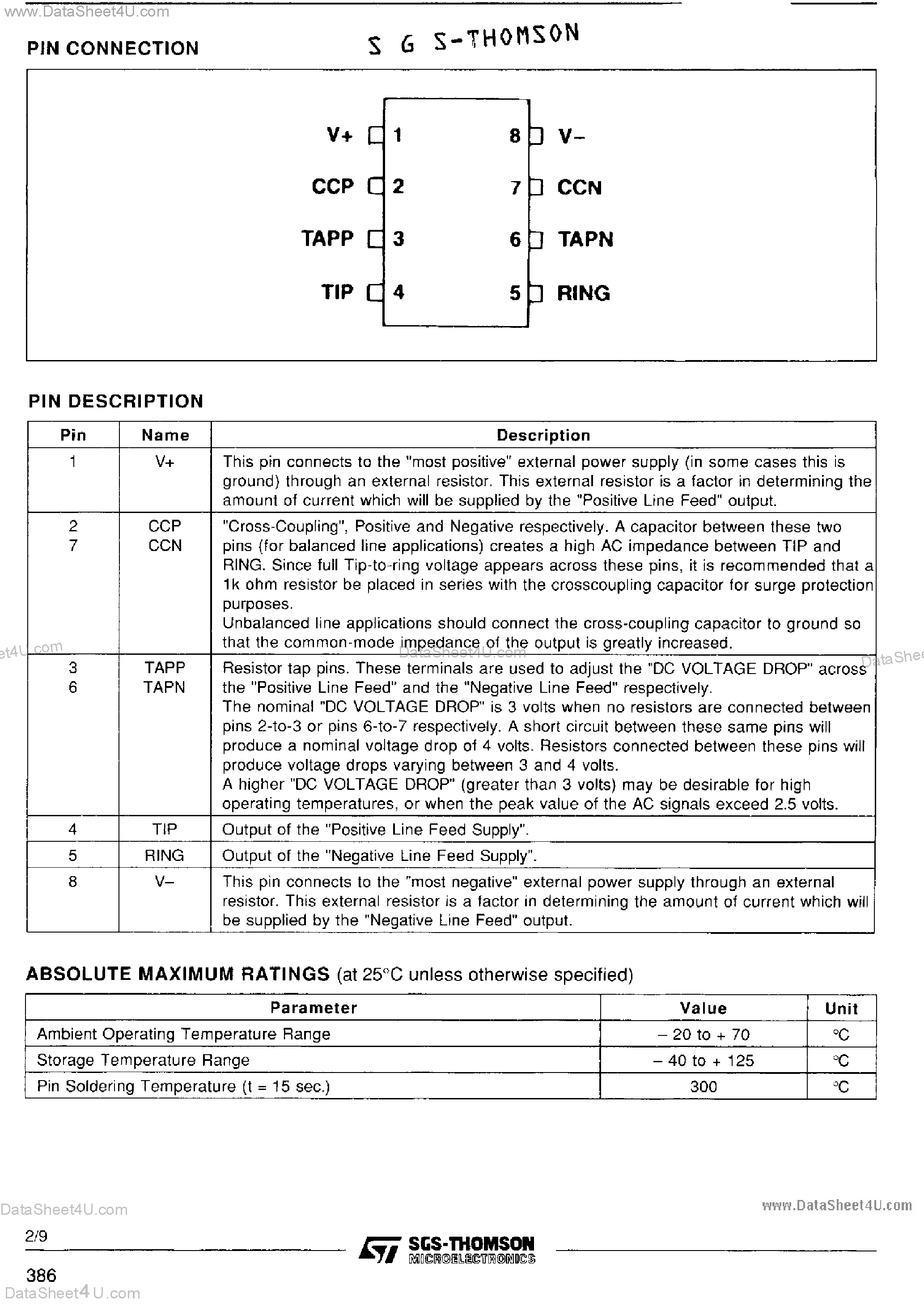 Datasheet LB1011 - Battery Feed page 2