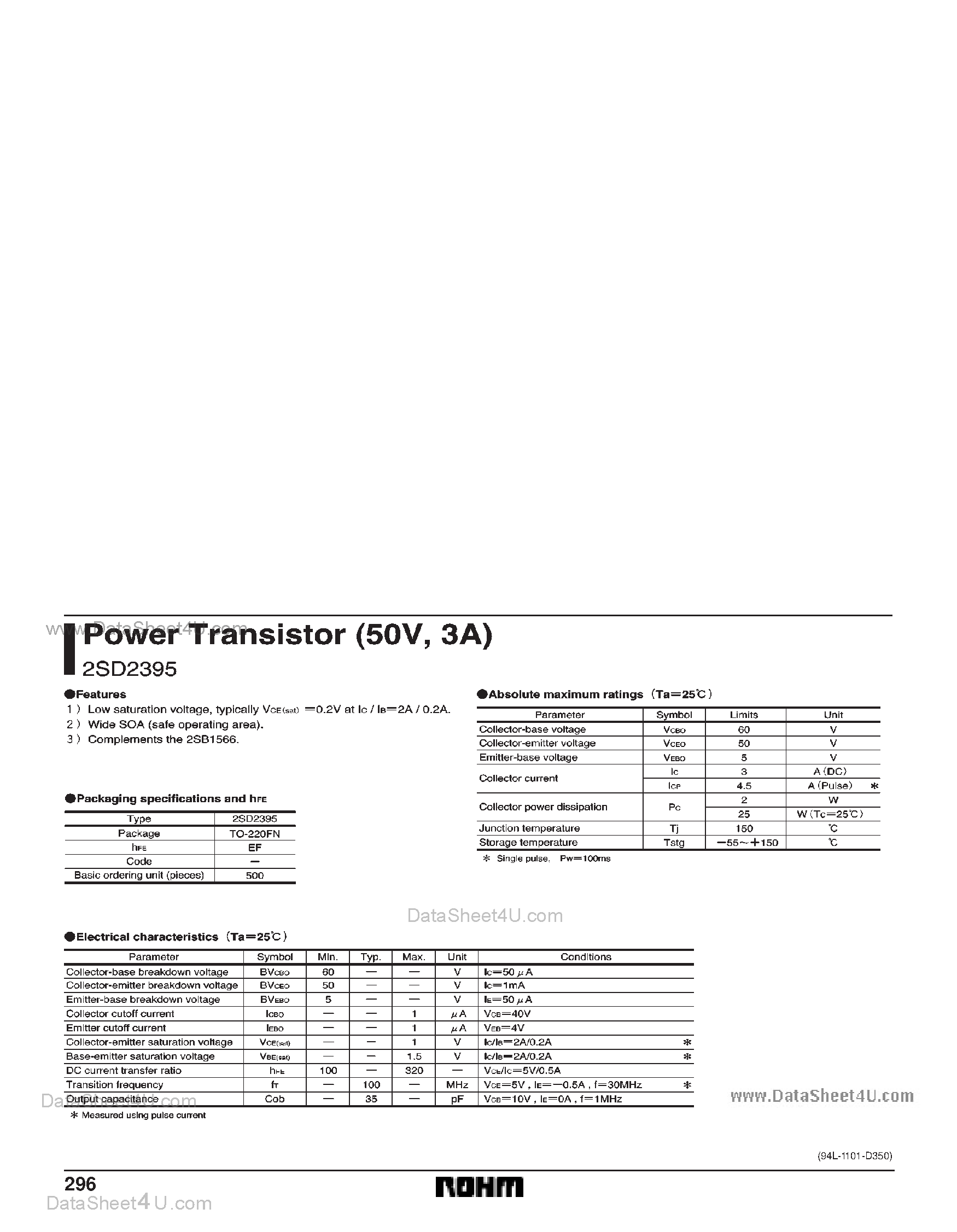 Даташит на микросхему D2395 страница 1 Даташит D2395 - Search -----> 2SD2395 / CDD2395 страница 1